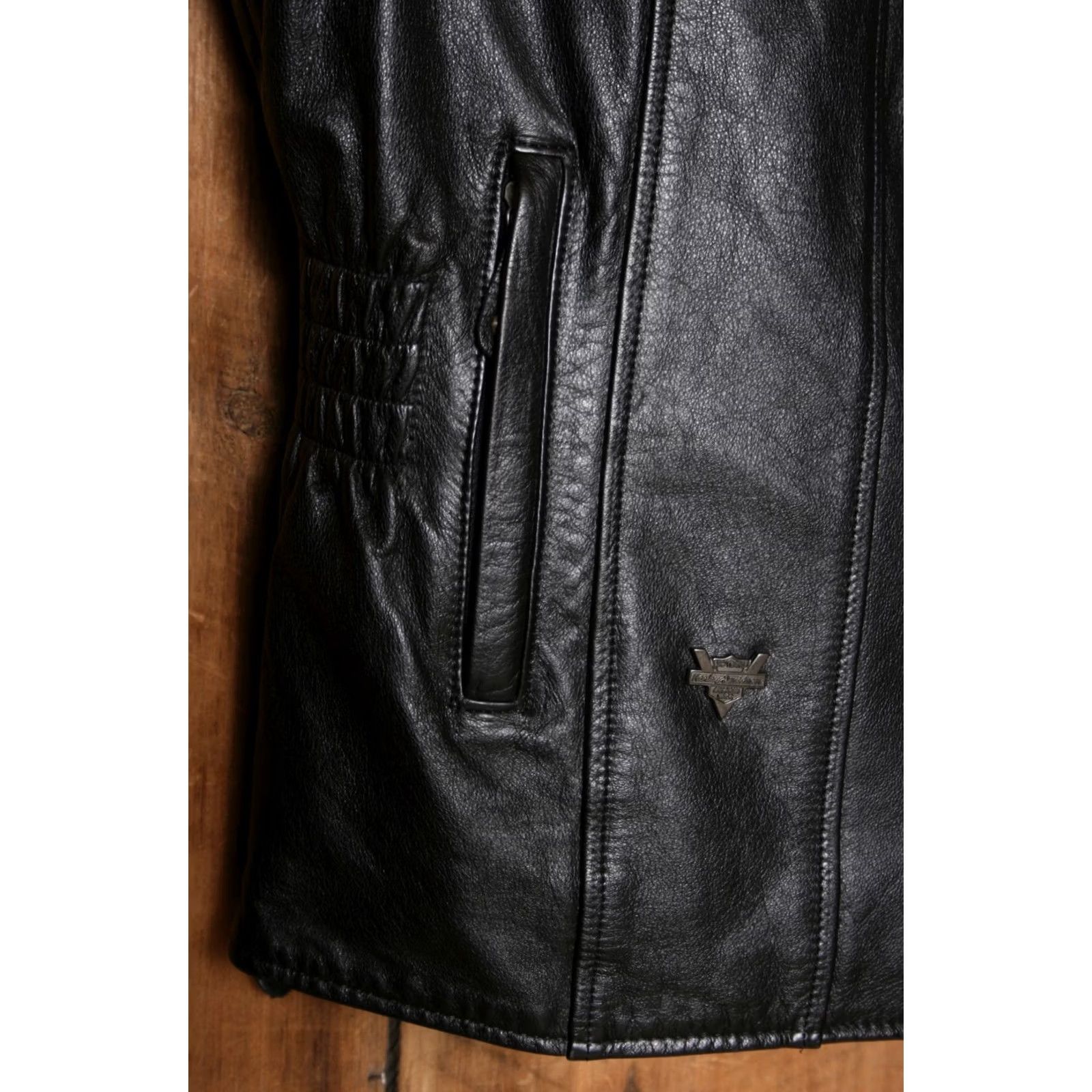 Harley Davidson HARLEY-DAVIDSON Black Leather 50 Years Motorcycle Jacket Women M Quilt Liner Zip Size M / US 6-8 / IT 42-44 - 4 Thumbnail