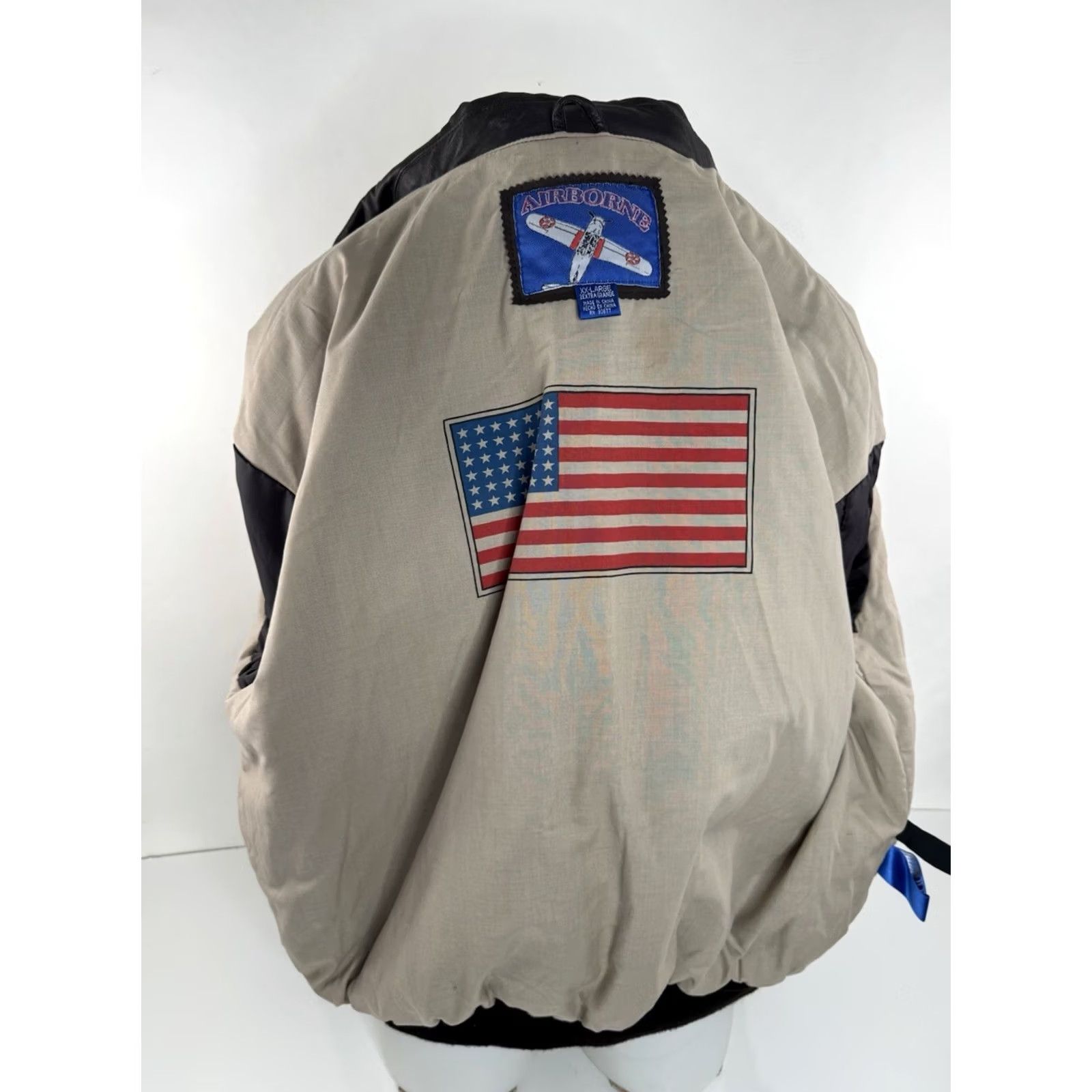 Vintage AIRBORNE - Leather Bomber XXL Jacket - Brown - Mens Size US XXL / EU 58 / 5 - 4 Thumbnail