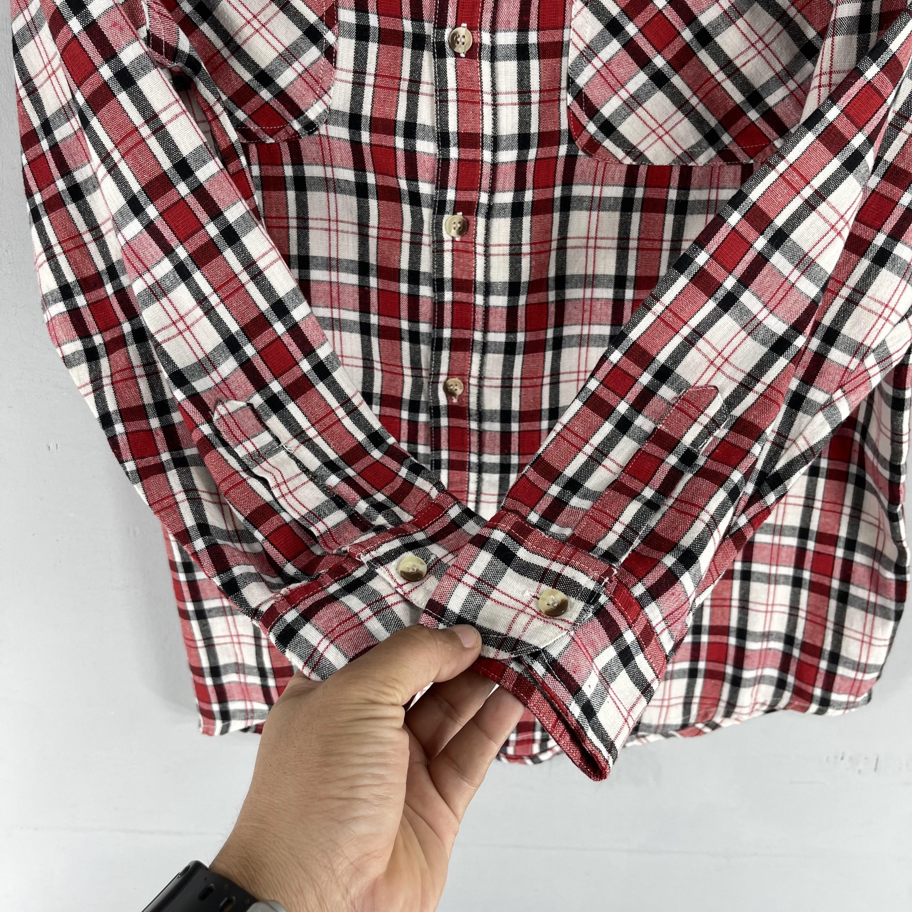 Flannel × Japanese Brand Vintage 90s Plaid Checkered Red Tartan Flannel Shirt Size US L / EU 52-54 / 3 - 6 Thumbnail