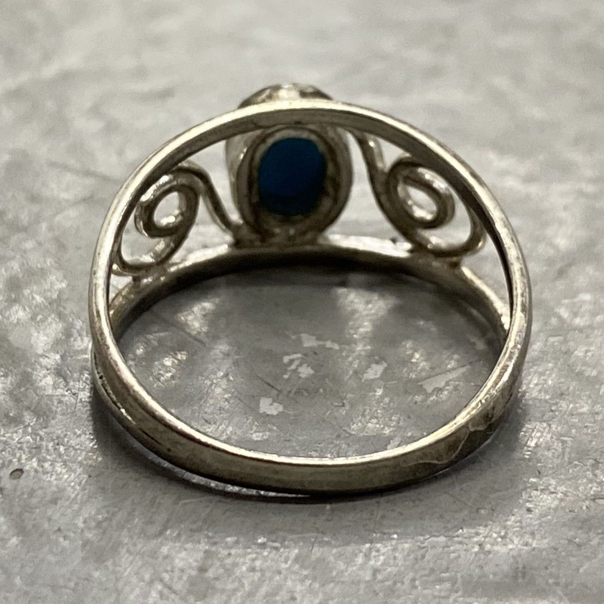 Kapital × Vintage Vtg 60s 70s Sterling Silver Turquoise Navajo Swirl Ring Size ONE SIZE - 3 Thumbnail
