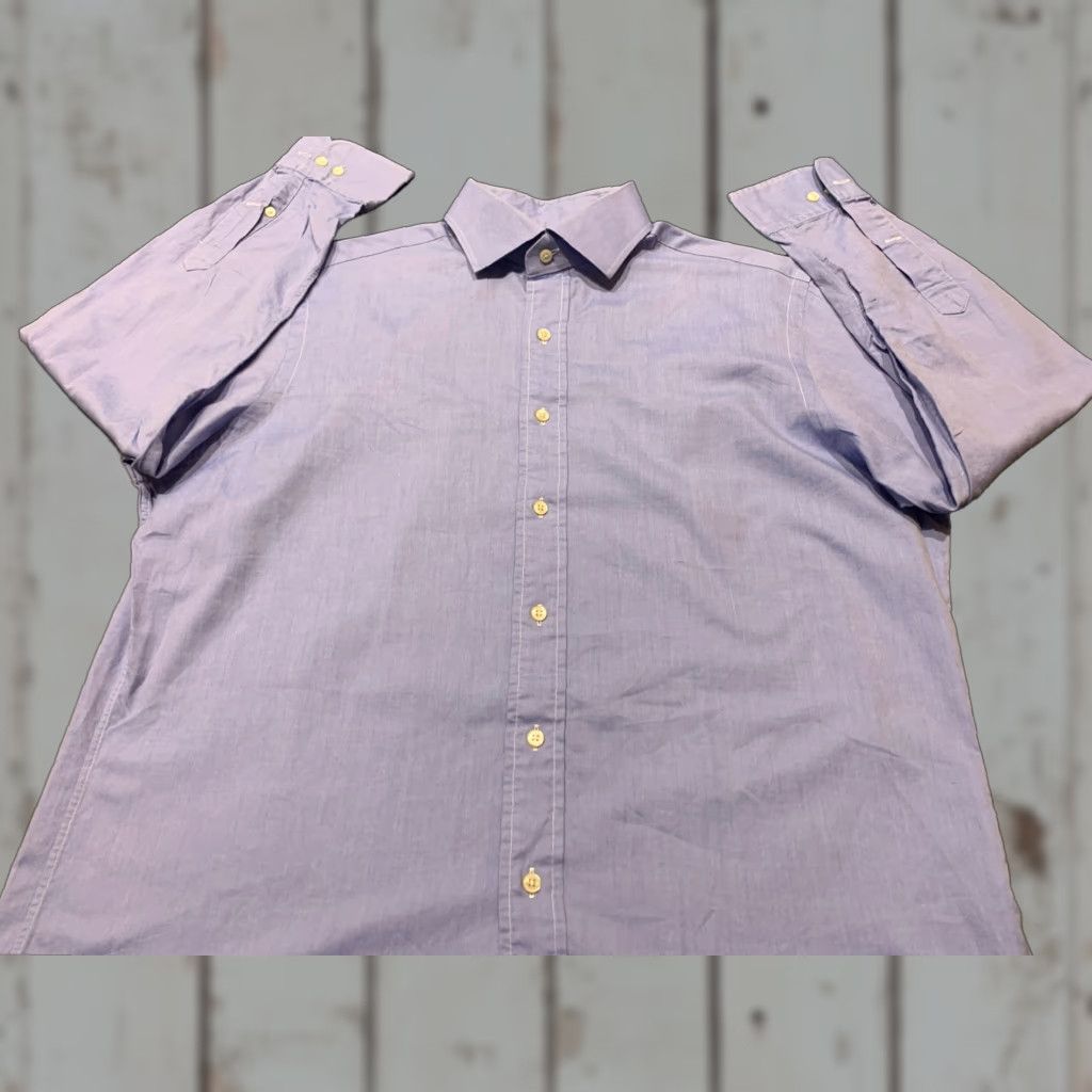 Polo Ralph Lauren VINTAGE Polo Ralph Lauren Dress Shirt Men Long Sleeve 16 Blue Regent Classic Fit Business Size US L / EU 52-54 / 3 - 1 Thumbnail