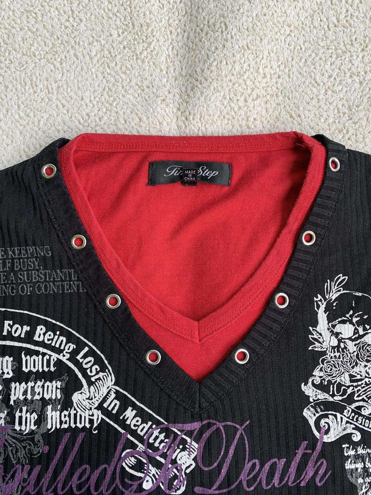 Japanese Brand JAPANESE POEM GOTHIC TIMESTEP DOUBLE LAYER TSHIRT TEE Size US L / EU 52-54 / 3 - 5 Thumbnail