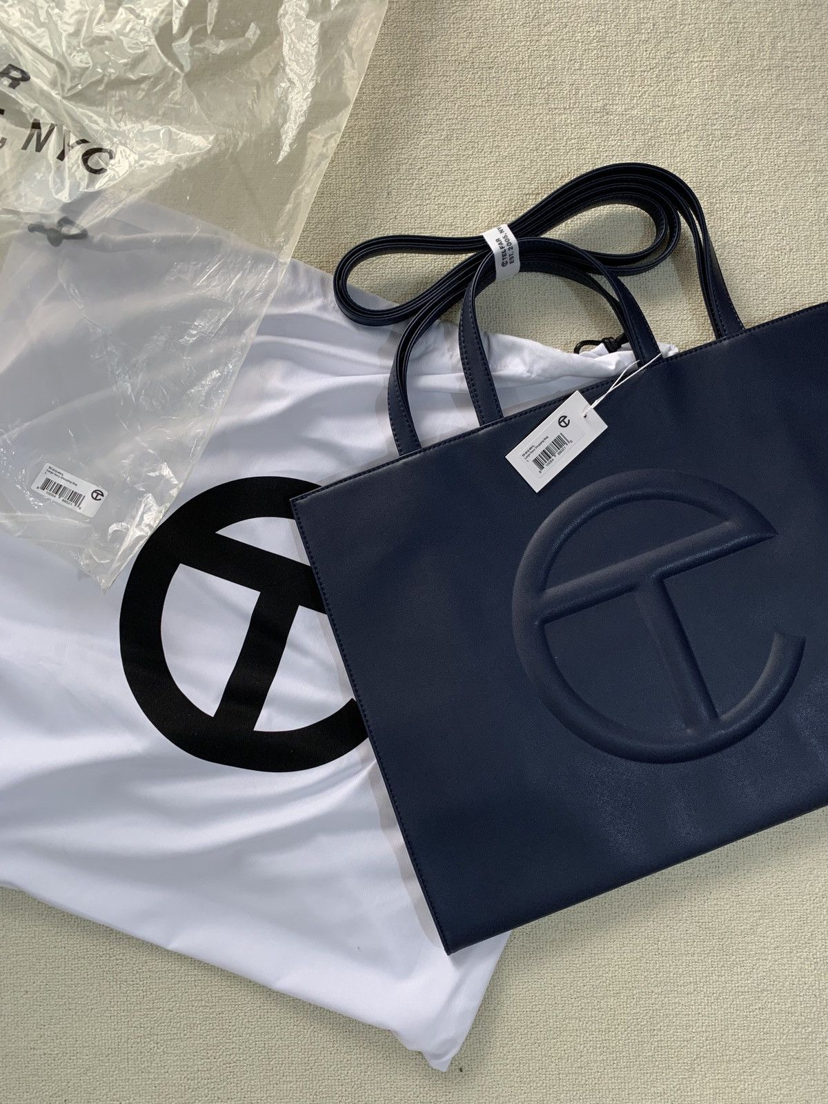 Telfar Telfar Large Navy Shopping Bag Size ONE SIZE - 1 Thumbnail