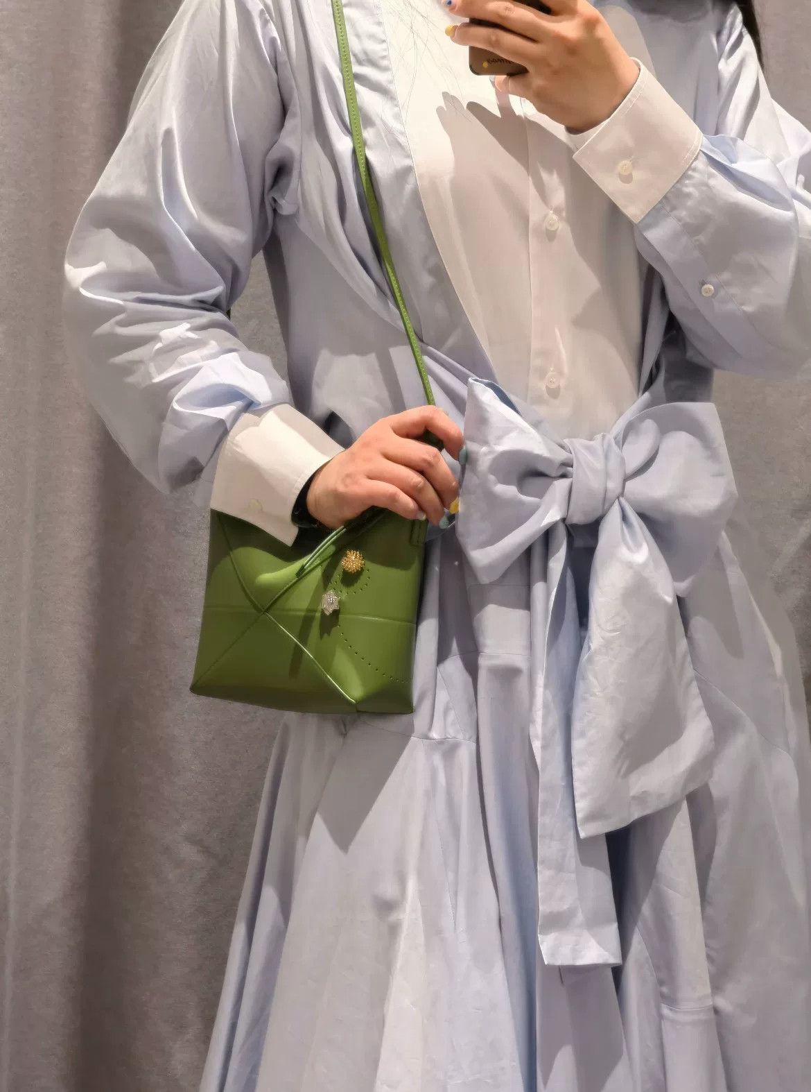Loewe Loewe Blue White Patchwork Shirt Dress Size XXS / US 00 / IT 34 - 1 Thumbnail