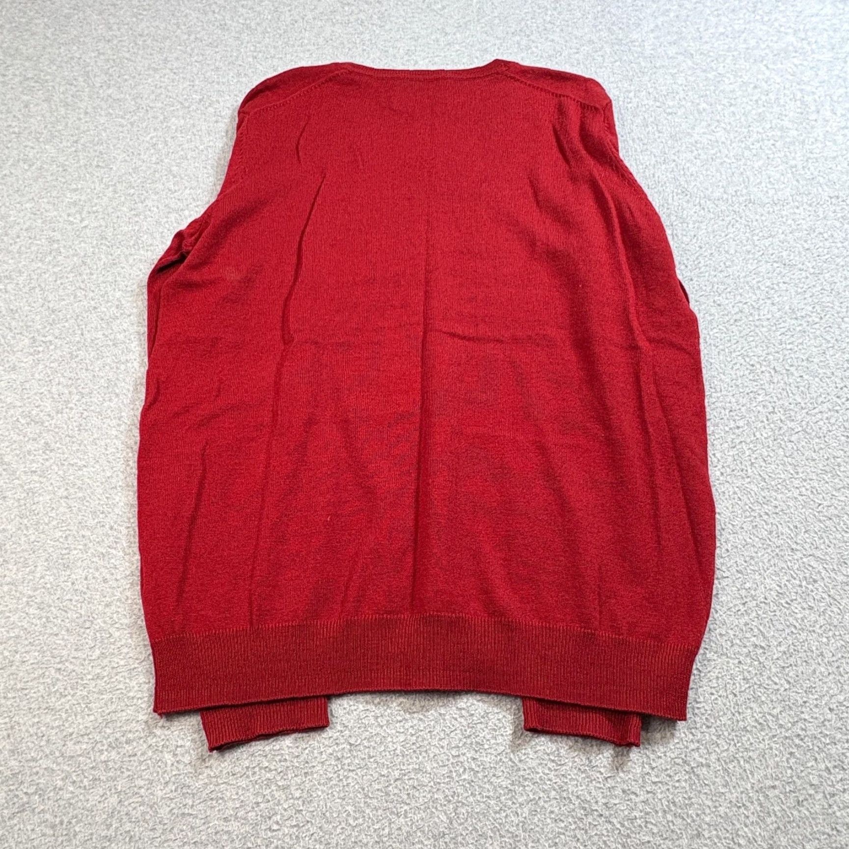 Joseph Abboud Joseph Abboud Sweater Mens Medium Red V Neck Merino Wool Knit Pullover Classic Preppy Winter Casual Size US M / EU 48-50 / 2 - 2 Thumbnail