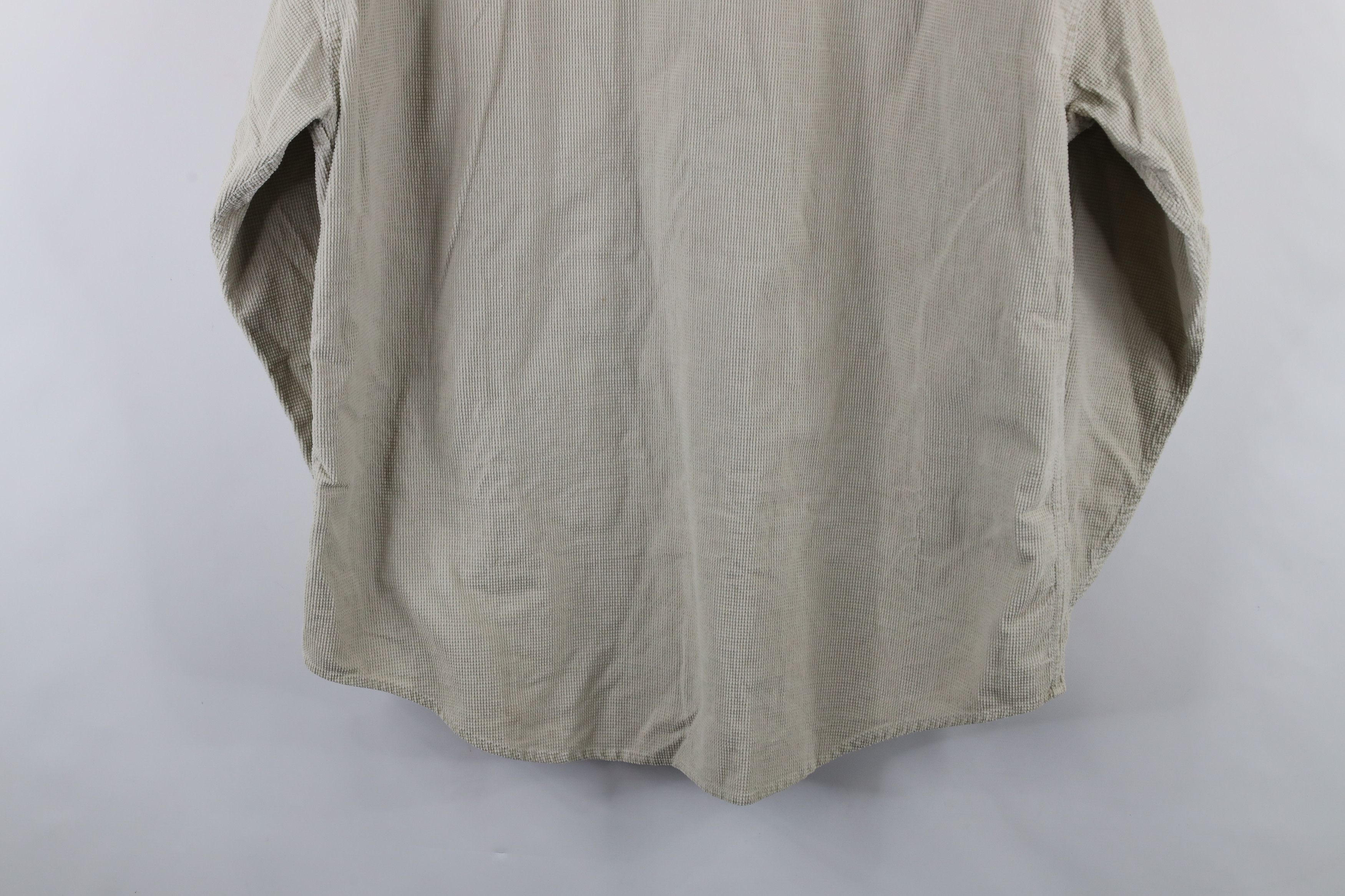 Vintage Vintage 90s Streetwear Corduroy Collared Button Shirt Beige Size US L / EU 52-54 / 3 - 11 Thumbnail