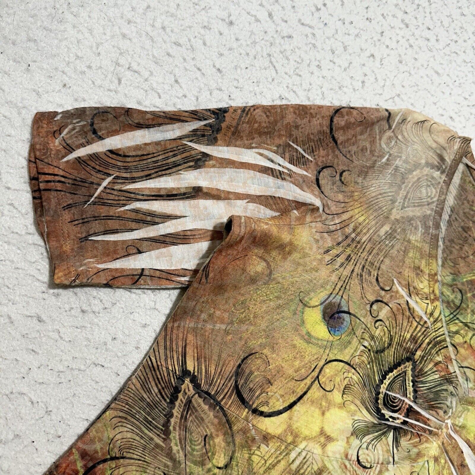 Apt. 9 Apt. 9 Medium V-Neck Green Brown Floral Print T Shirt Top Size M / US 6-8 / IT 42-44 - 6 Thumbnail
