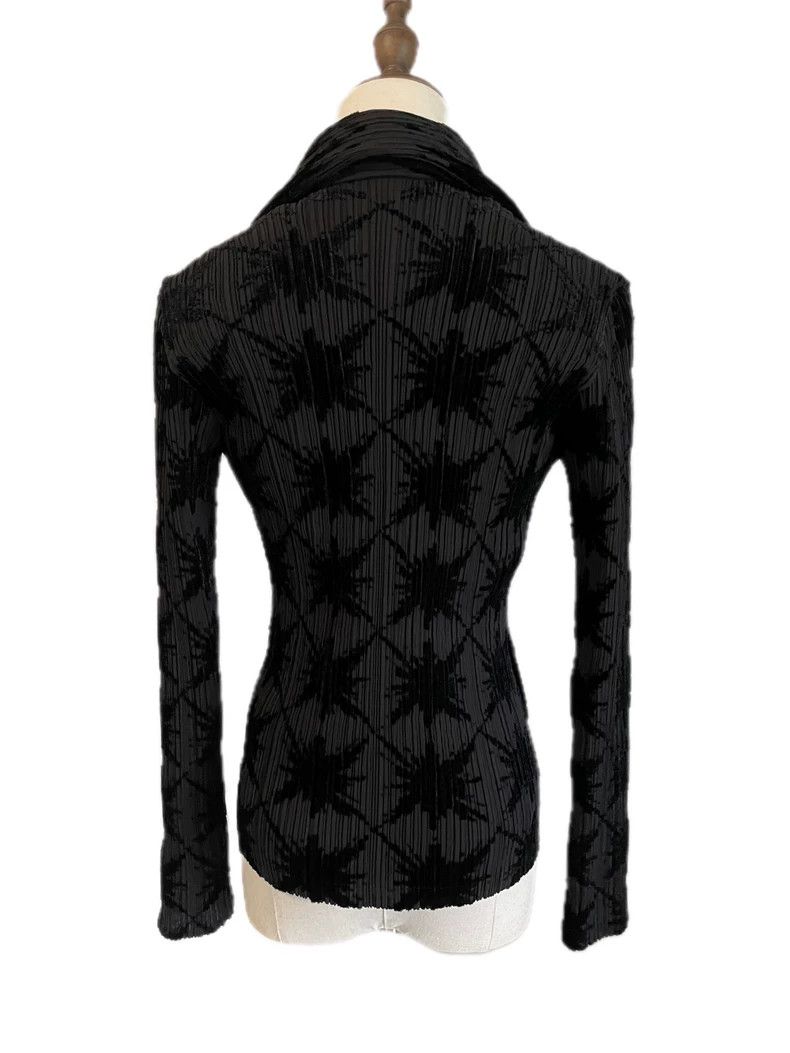 Issey Miyake Issey Miyake size:2 Black snowflake velvet pleated cardiga Size S / US 4 / IT 40 - 4 Thumbnail
