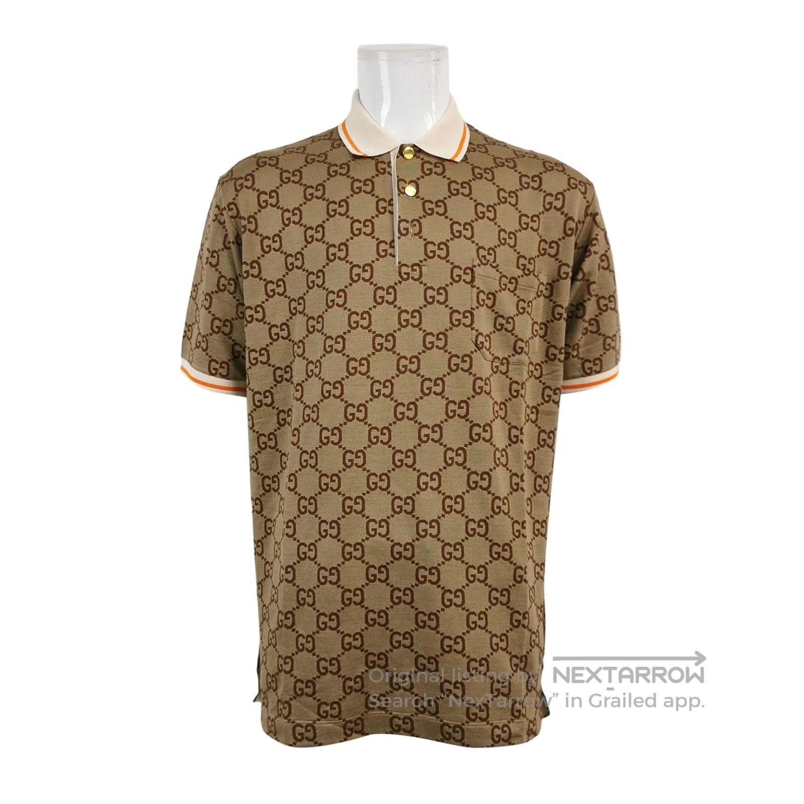 Gucci Gucci GG Monogram Cotton-Silk Polo Shirt XXXL. Size US XXL / EU 58 / 5 - 3 Thumbnail