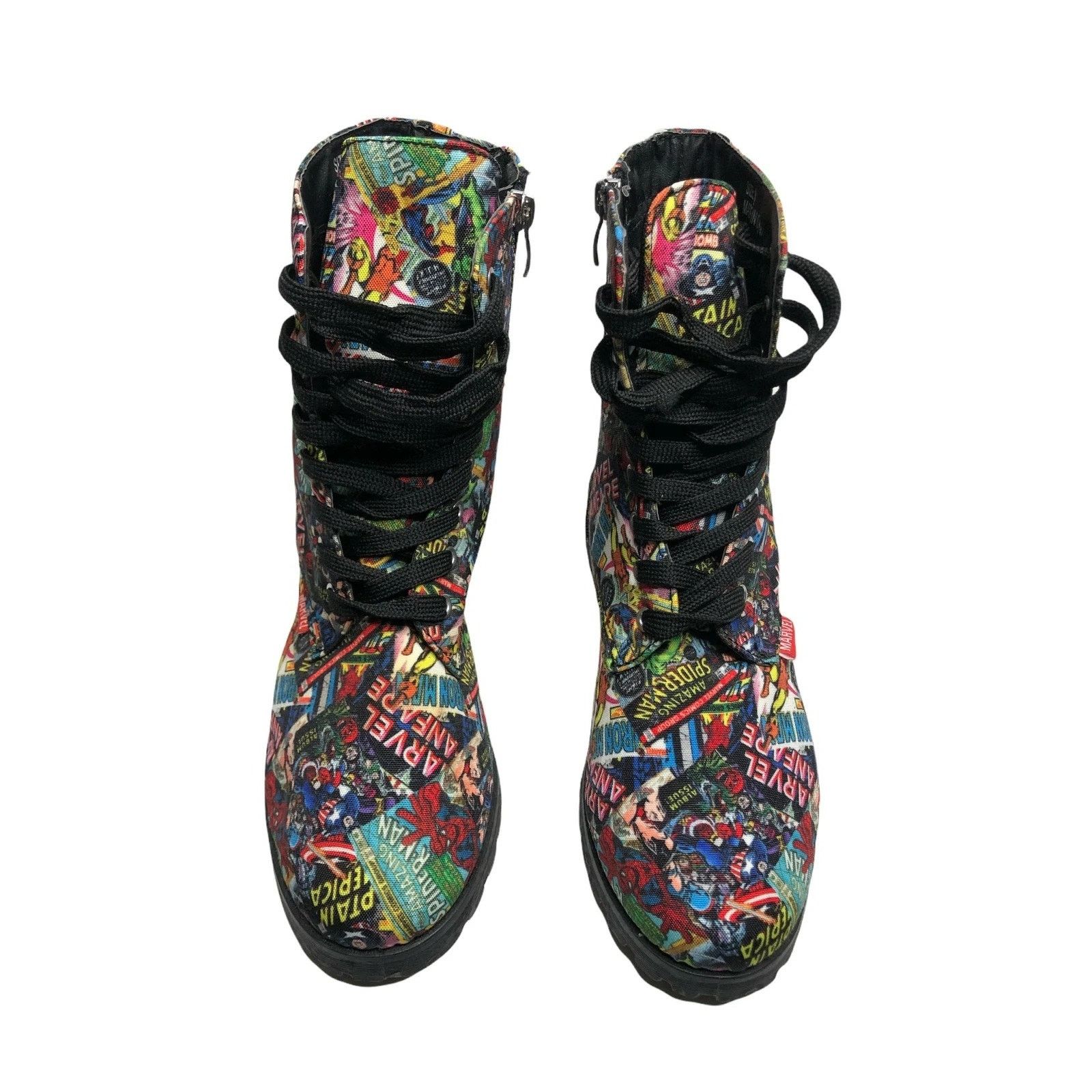 Other Marvel All Super Heroes Comic Print Combat Boots 10 Size US 10 / IT 40 - 2 Thumbnail