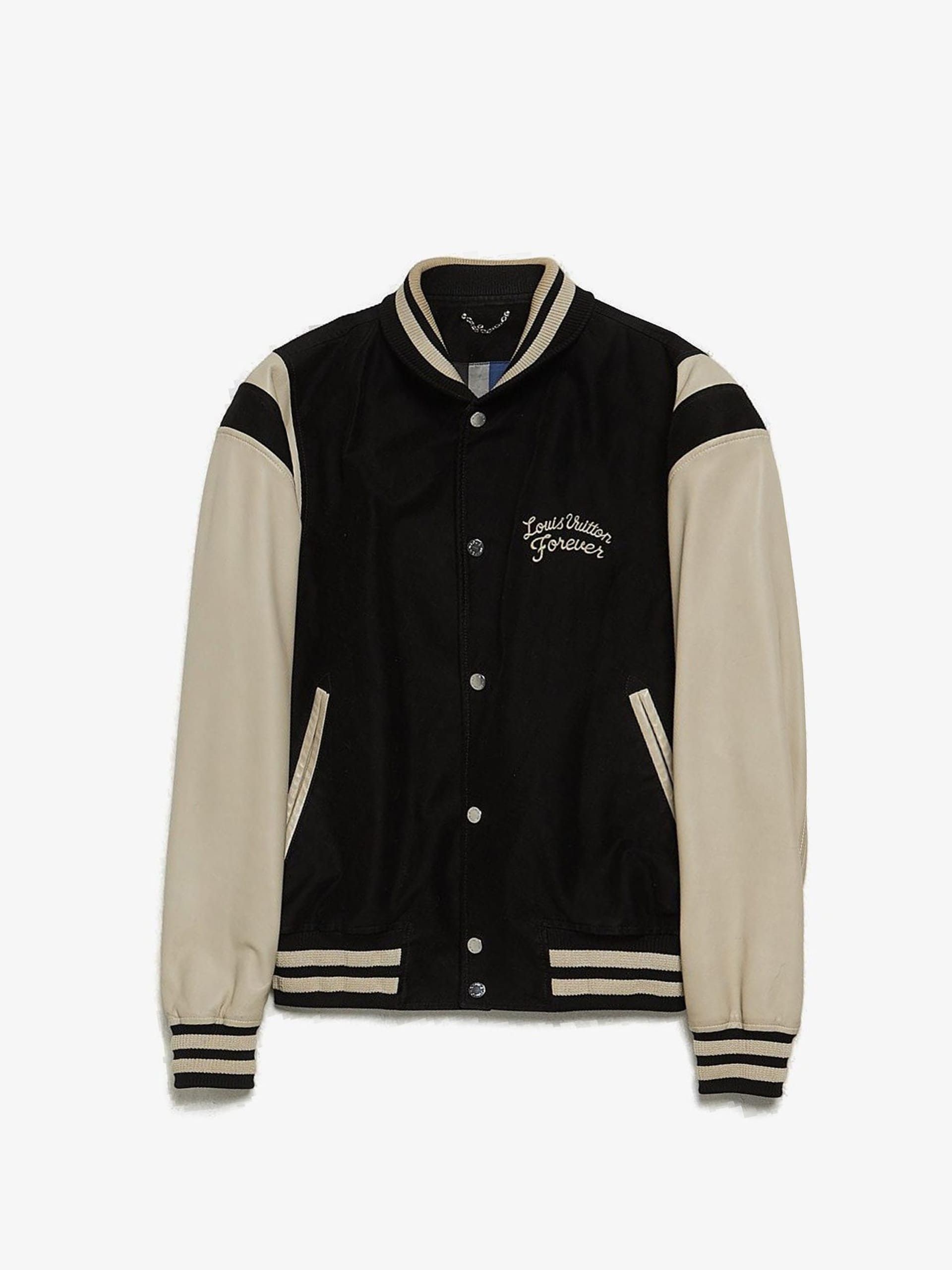 Louis Vuitton Black and Milk Lamb Leather Bomber Jacket Size US M / EU 48-50 / 2 - 1 Thumbnail