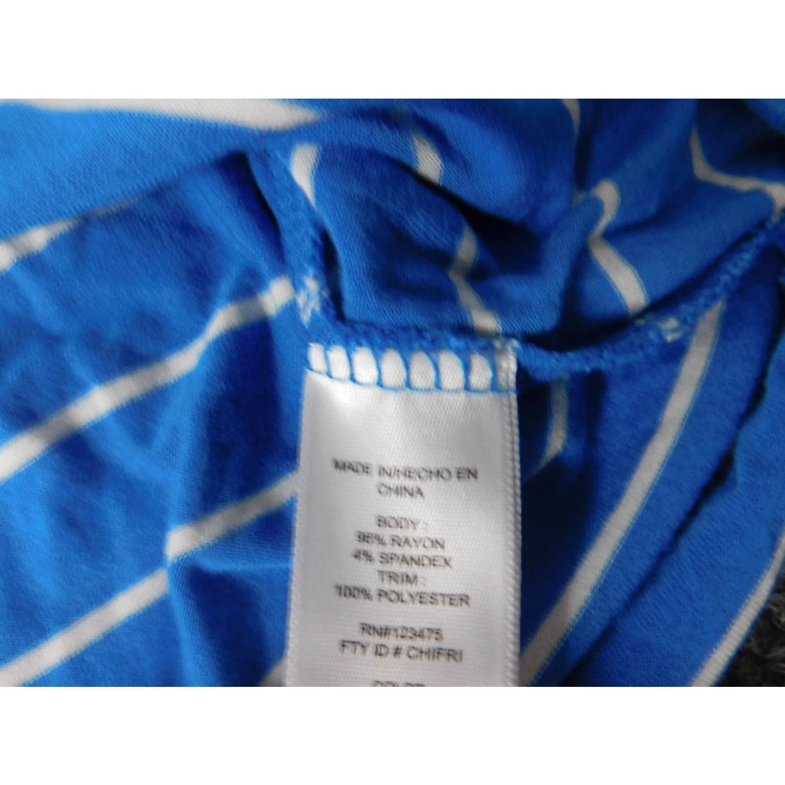 Vintage Adrienne Vittadini Blouse XL Womens Blue Striped Pullover Dolman Sleeve Collared Button Polyester Down” Size XL / US 12-14 / IT 48-50 - 6 Thumbnail