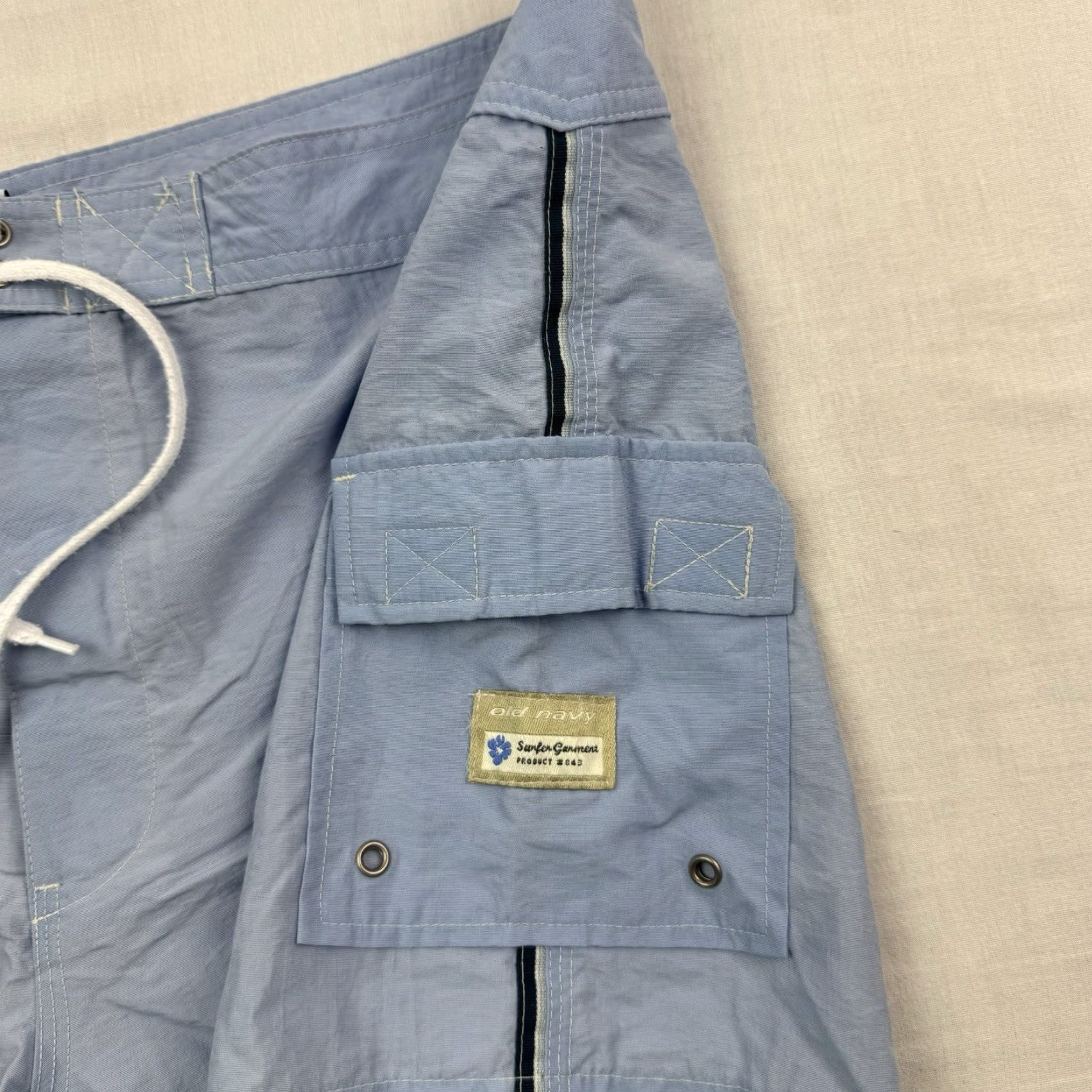 Old Navy VINTAGE Old Navy Womens Swim Trunks 18 Blue Hipster Beach 90s Y2K Pool Board Shorts Size ONE SIZE - 2 Thumbnail