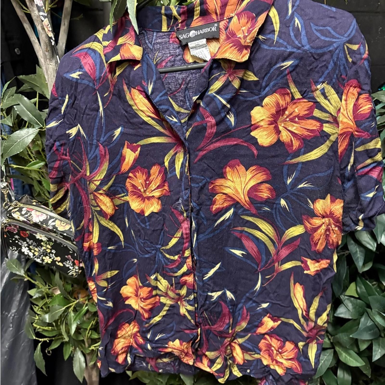Designer Sag Harbor Casual Button Down Shirt Blue and Yellow Size US S / EU 44-46 / 1 - 1 Thumbnail