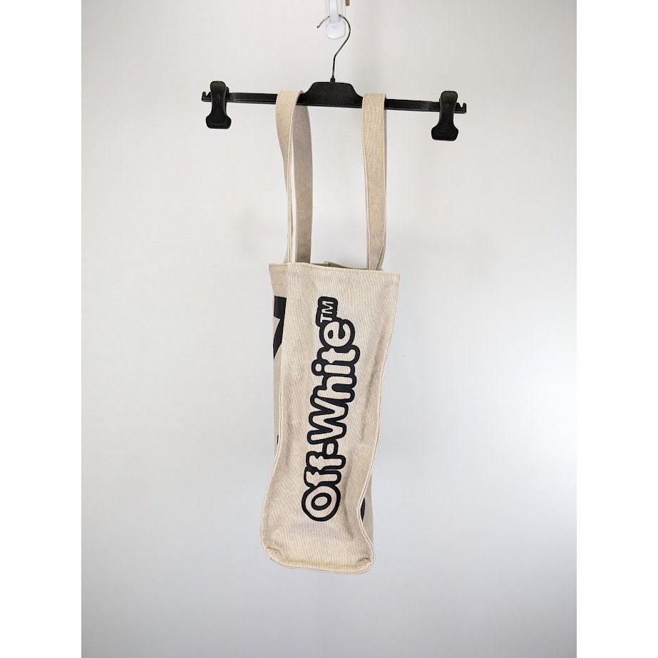 Off-White o1rshd1 Q:2 / Size: OS / Quote Shopper 40 Bag in Beige Black Size ONE SIZE - 14 Thumbnail