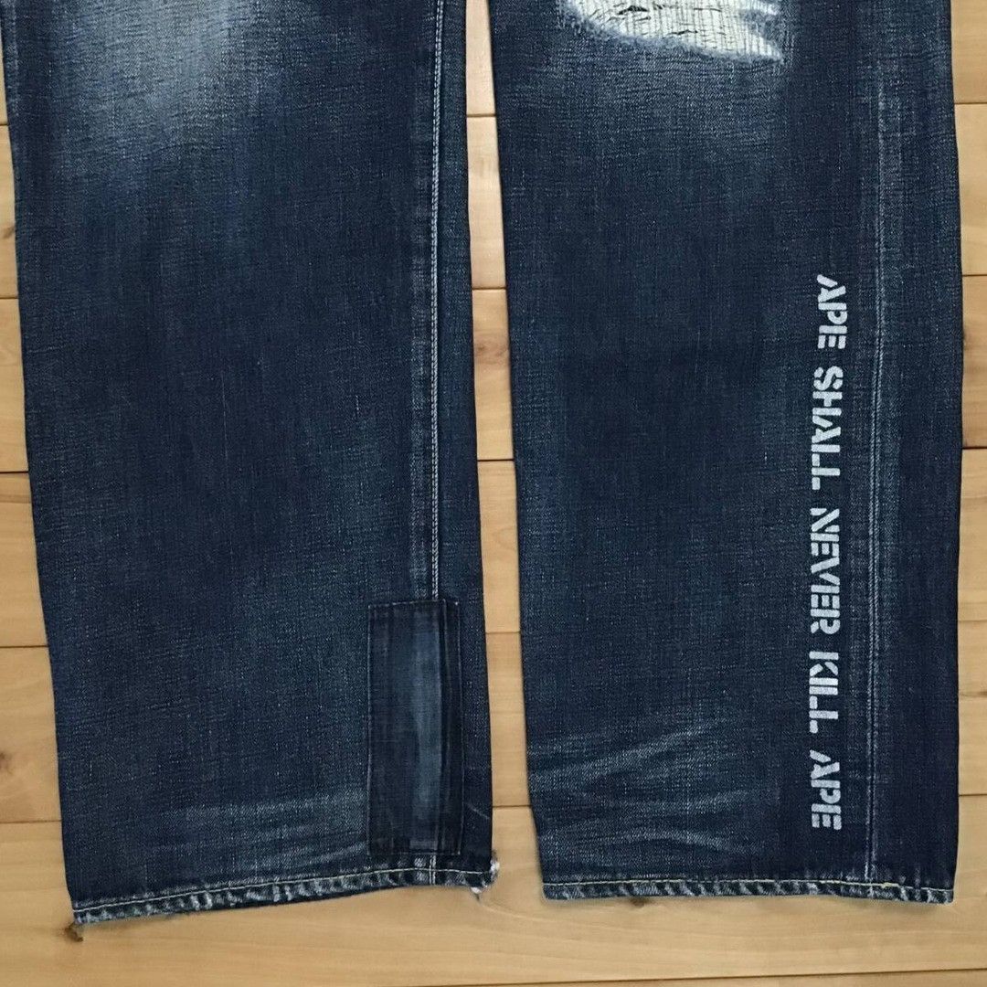 Bape × Nigo BAPE camo DAMAGE DENIM PANTS a bathing ape NIGO ★size M Size US 32 / EU 48 - 7 Thumbnail