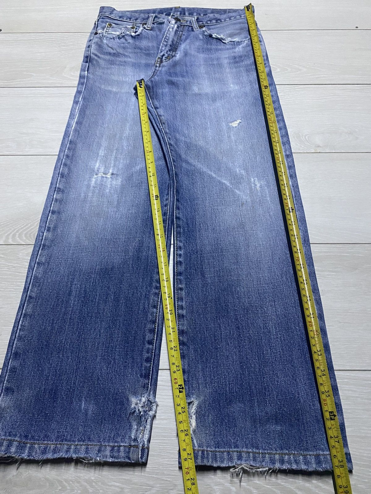 Uniqlo Vintage Japanese Uniqlo Faded Wash Distressed Loose Jeans Size US 30 / EU 46 - 15 Thumbnail
