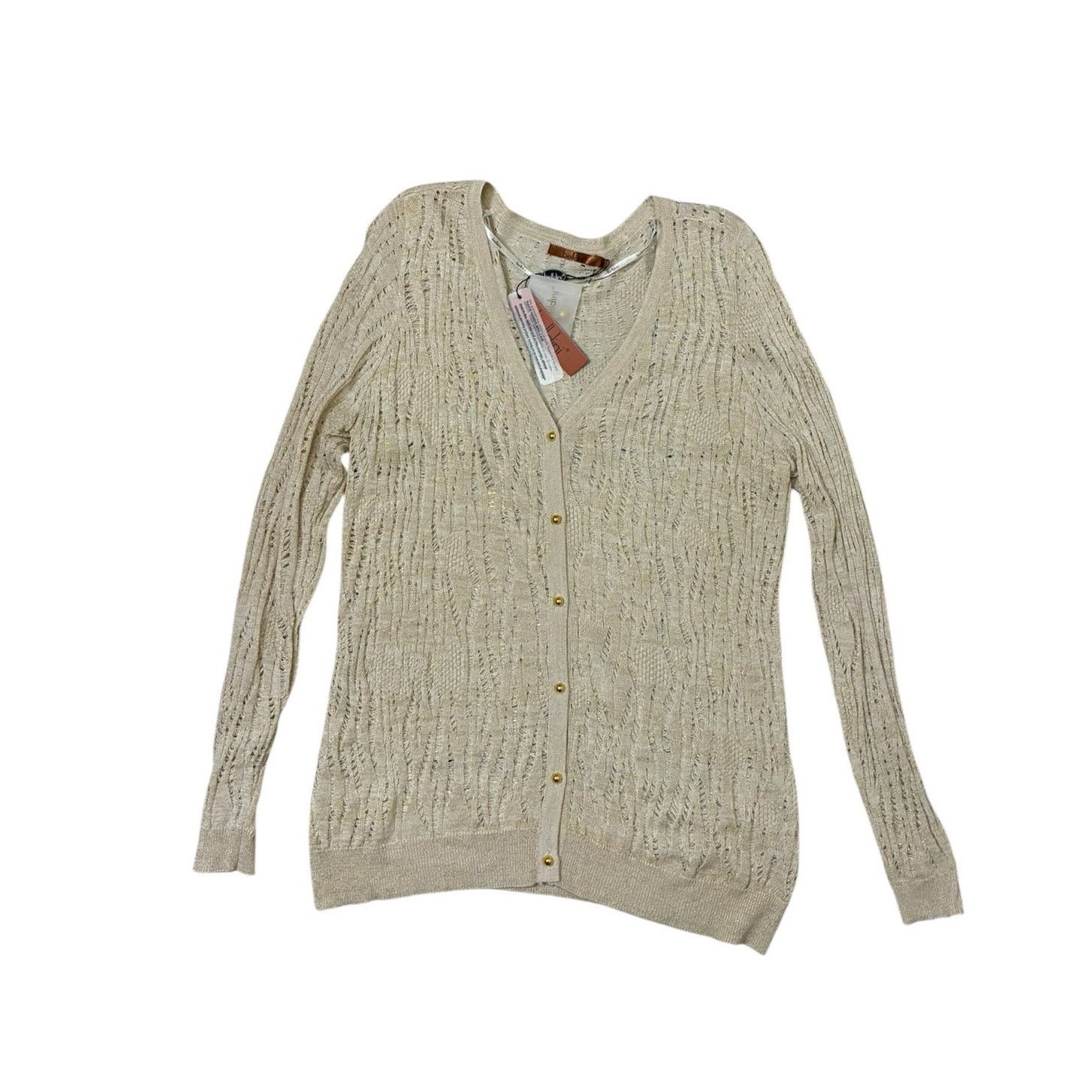 Other Belldini Pointelle knit cardigan sweater with gold thread Size XL / US 12-14 / IT 48-50 - 5 Thumbnail