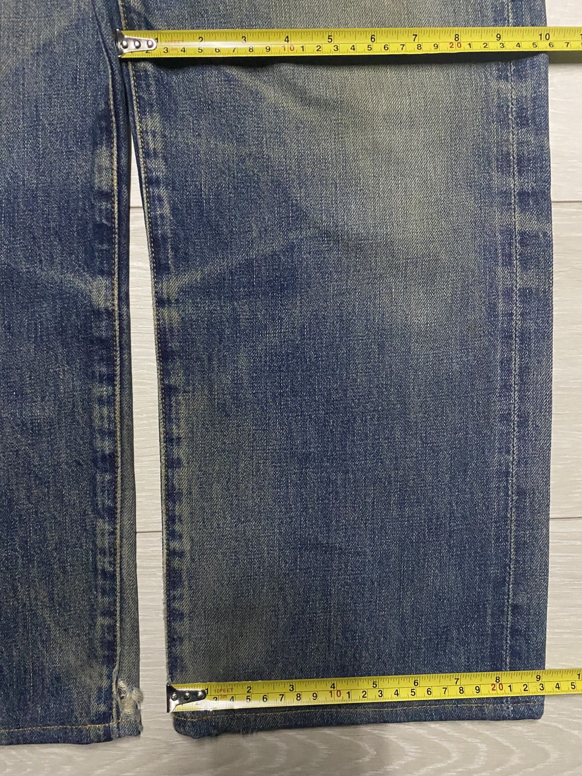 Levi's Levis 502 Big E Selvedge Talon Zip Distressed Baggy Jeans Size US 34 / EU 50 - 18 Thumbnail