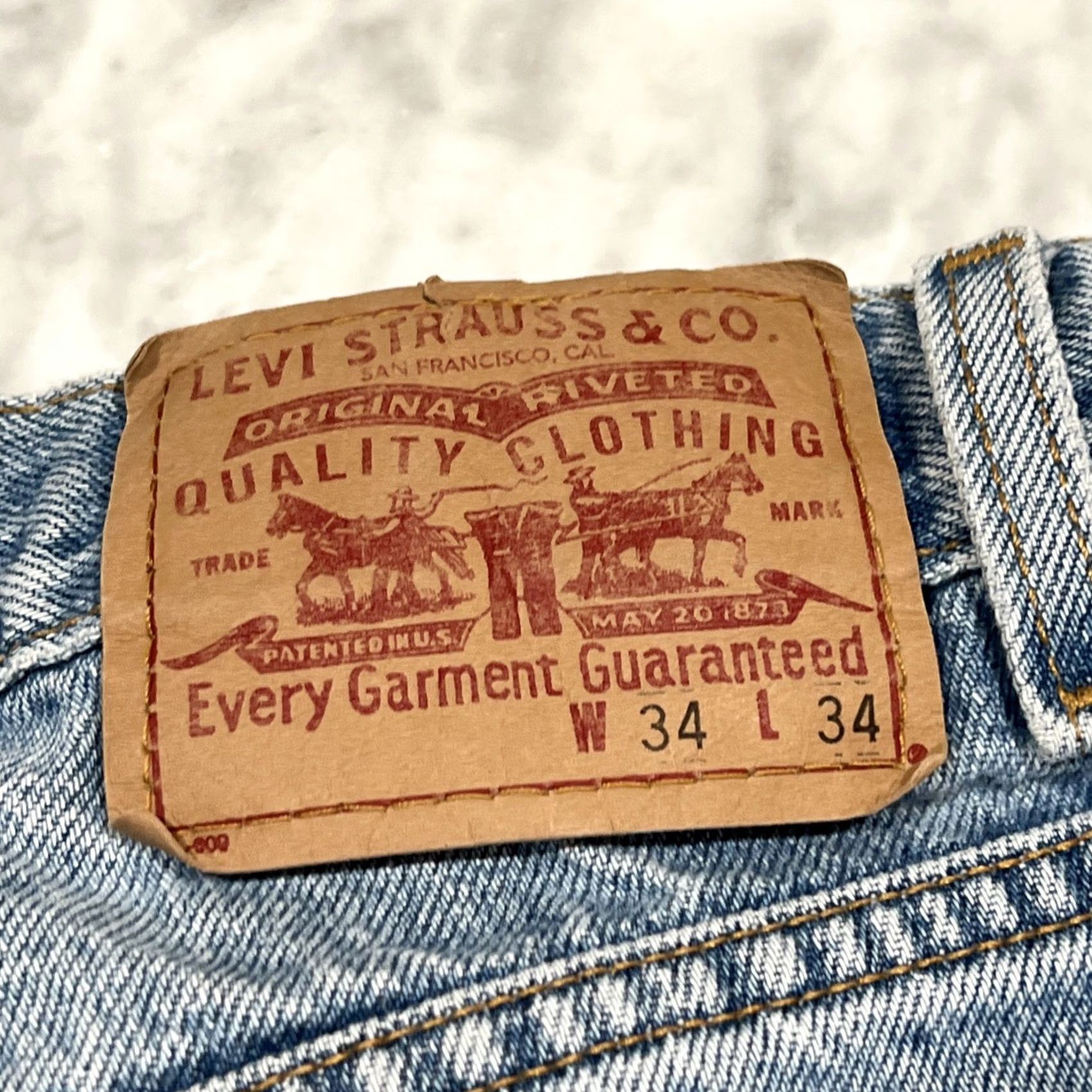 Levi's VINTAGE Levis 468 Jeans Mens 34x34 Relaxed Straight Leg Blue Cotton Mexico 5-Pocket Denim 90s USA Rock Mens Size US 34 / EU 50 - 5 Thumbnail