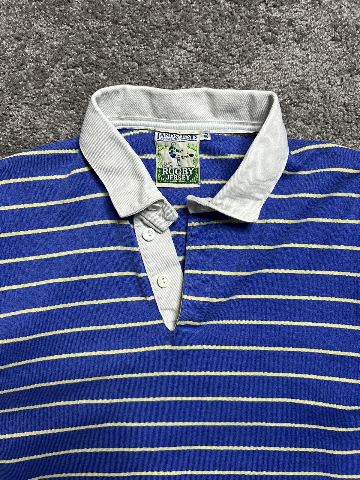 Lands' End Vintage 90s Lands End Rugby Striped Long Sleeve USA Size US XL / EU 56 / 4 - 2 Thumbnail