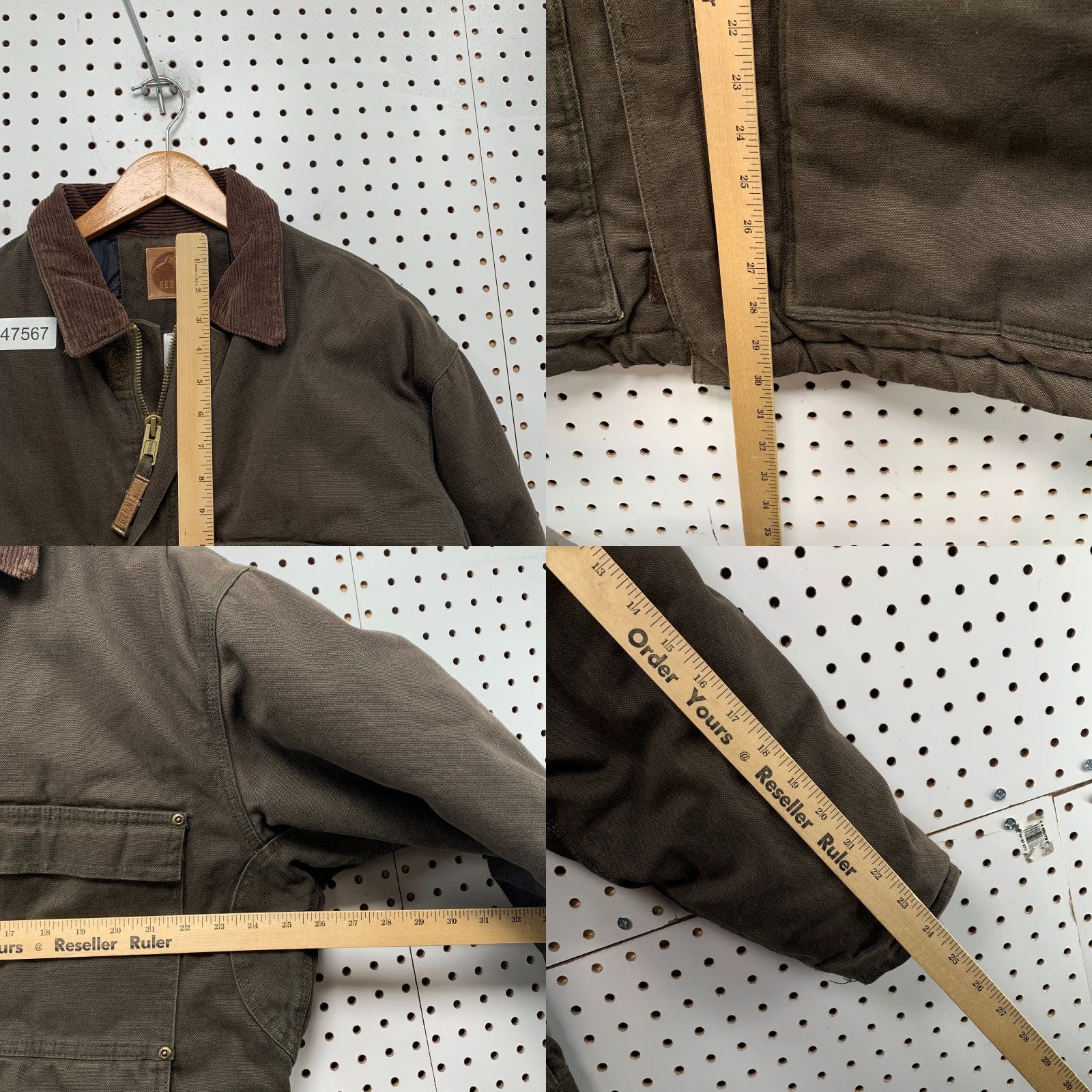 Vintage Berne Jacket Mens Large Brown Workwear Insulated Heavyweight Canvas Chore Coat Size US L / EU 52-54 / 3 - 9 Thumbnail