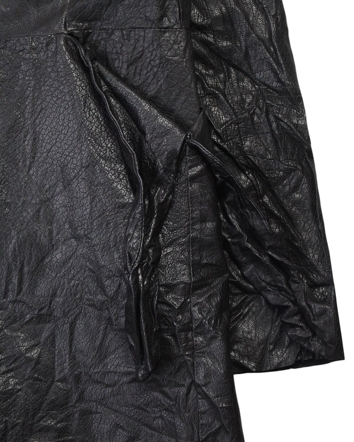 Marni SS2009 MARNI BLACK CRINKLED LEATHER COAT Size S / US 4 / IT 40 - 7 Thumbnail