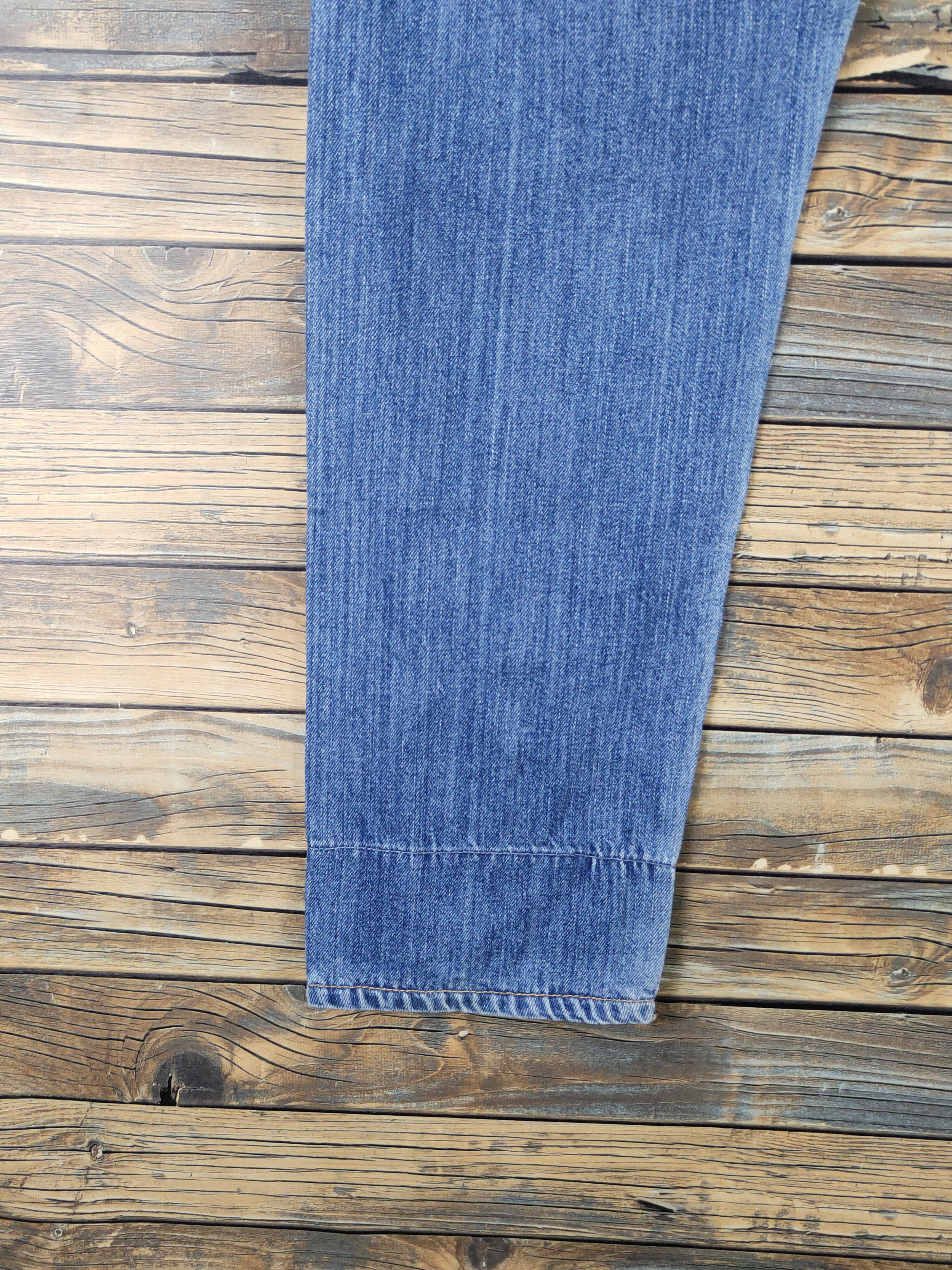 Japanese Brand × Vintage Pinc Ponc Blue Distressed Ripped Patch Jeans #1309 Size 33" - 9 Thumbnail