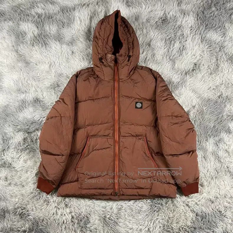 Stone Island Stone Island Brick Red Metallic Nylon Puffer Jacket Size US XL / EU 56 / 4 - 1 Thumbnail