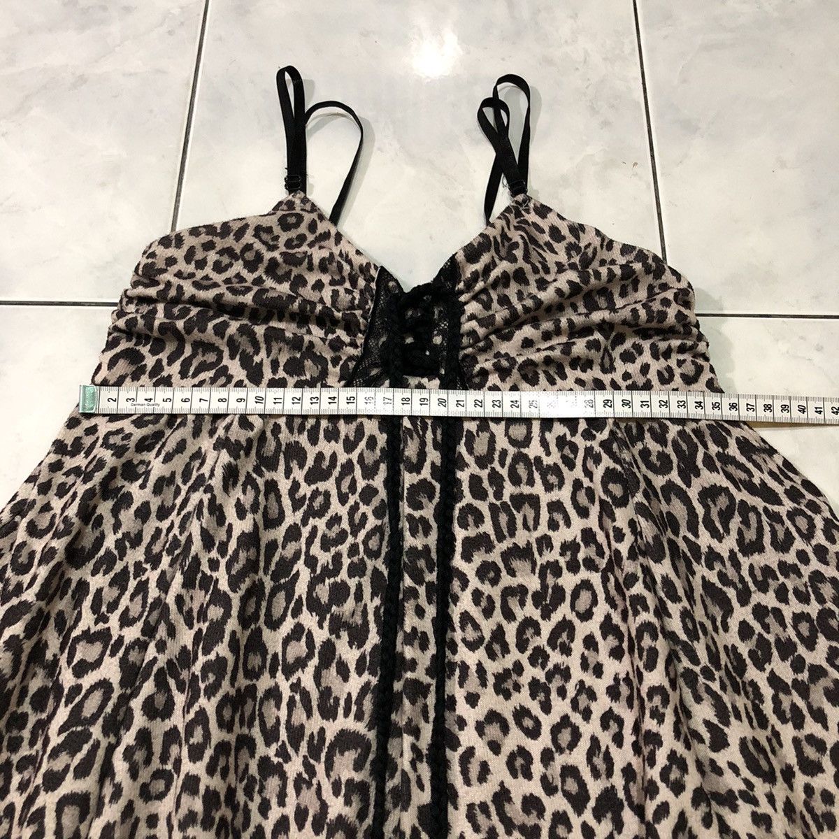 Vintage Avant Garde Dress Leopard Ruffle Adjustable Strap Style Size M / US 6-8 / IT 42-44 - 23 Thumbnail
