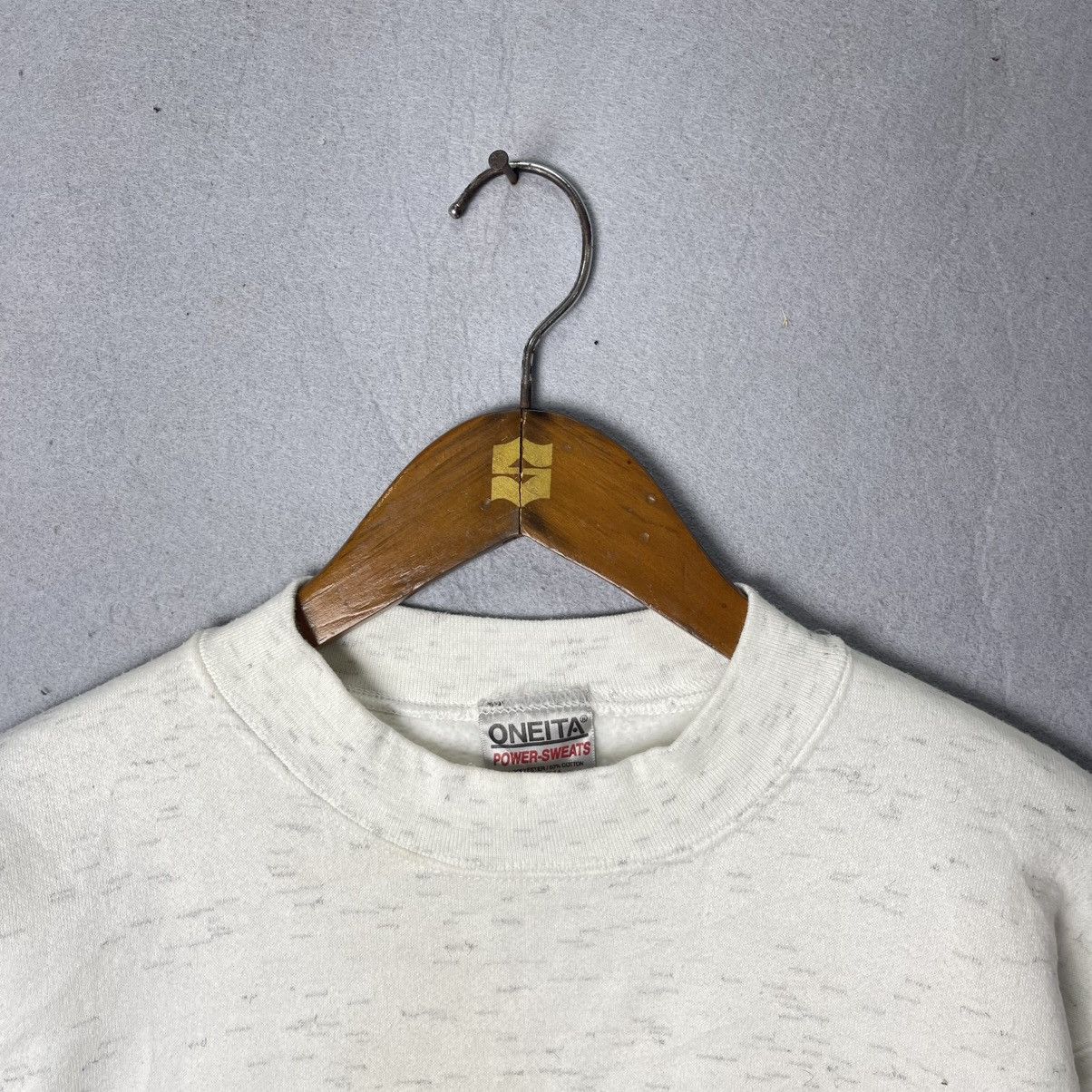 Vintage Vintage Oneita Speckled Blank Sweatshirt USA Size US M / EU 48-50 / 2 - 2 Thumbnail