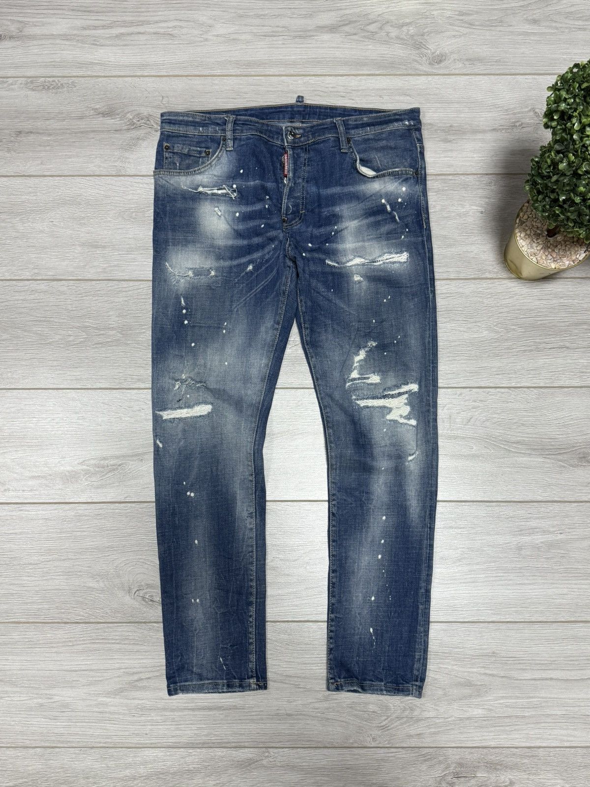 Dsquared2 Dsqaured vintage painted spots ripped denim jeans Size US 36 / EU 52 - 2 Thumbnail