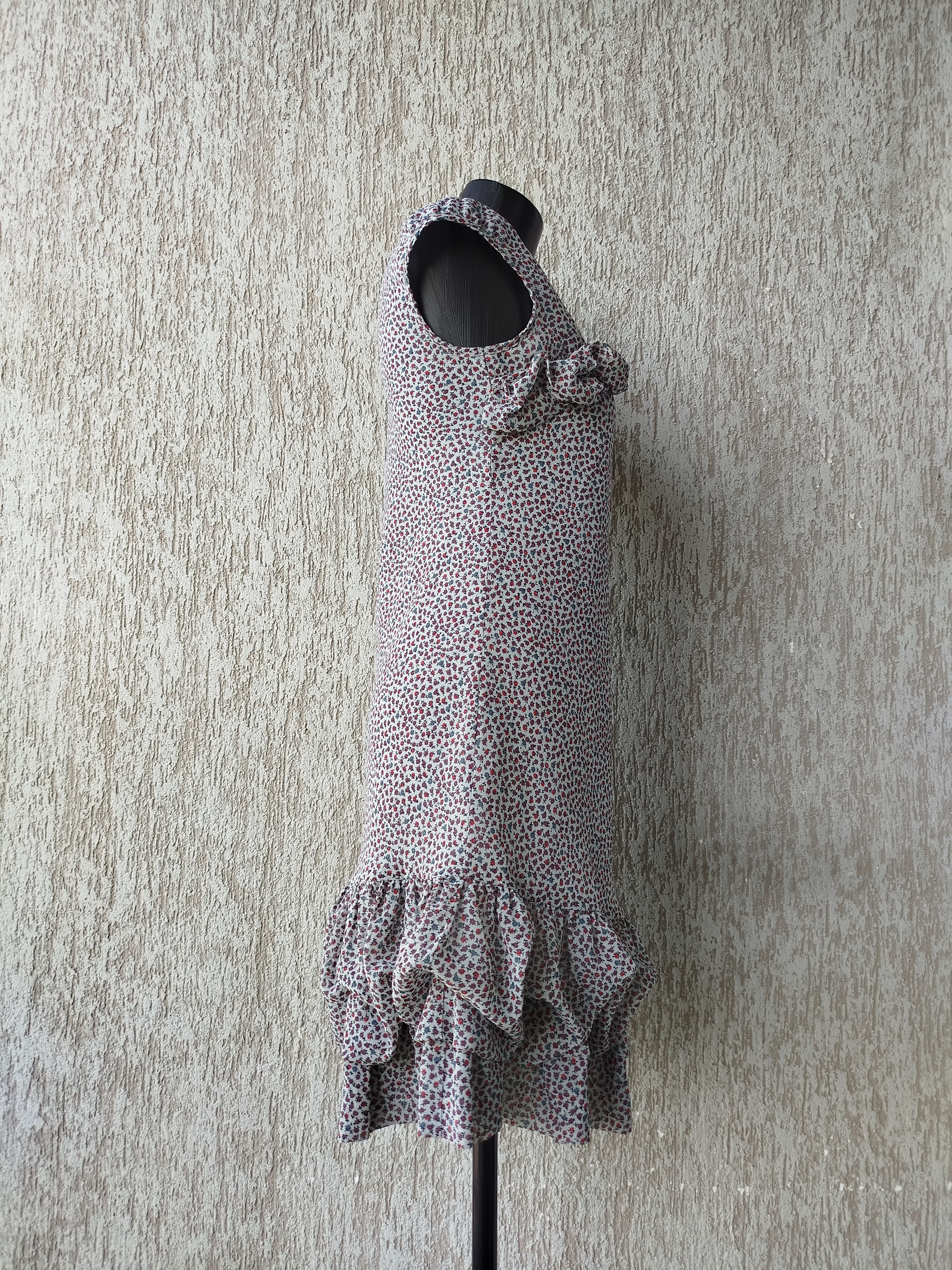 Cop Copine Dress Kentucky Ruffles Chiffon Floral Vintage Size 38/M Size M / US 6-8 / IT 42-44 - 8 Thumbnail