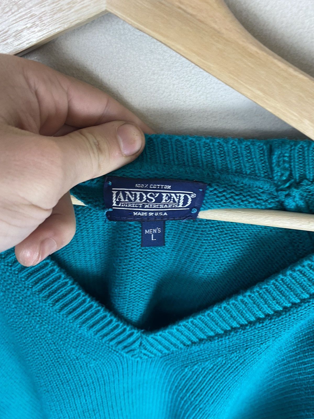 Other Vintage LL Bean Teal Knit Sweater Size US M / EU 48-50 / 2 - 1 Thumbnail