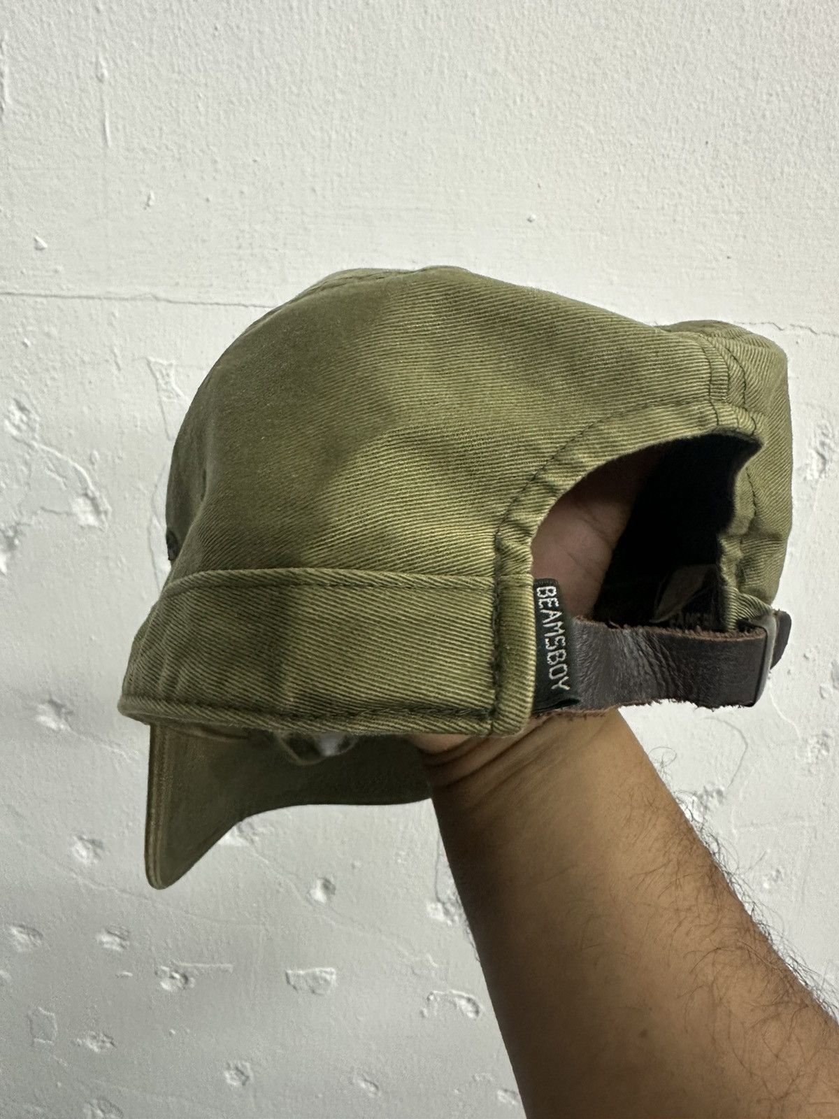 Beams Plus 90’s BEAMSBOY ARMY Leather Strap Hat Size ONE SIZE - 4 Thumbnail