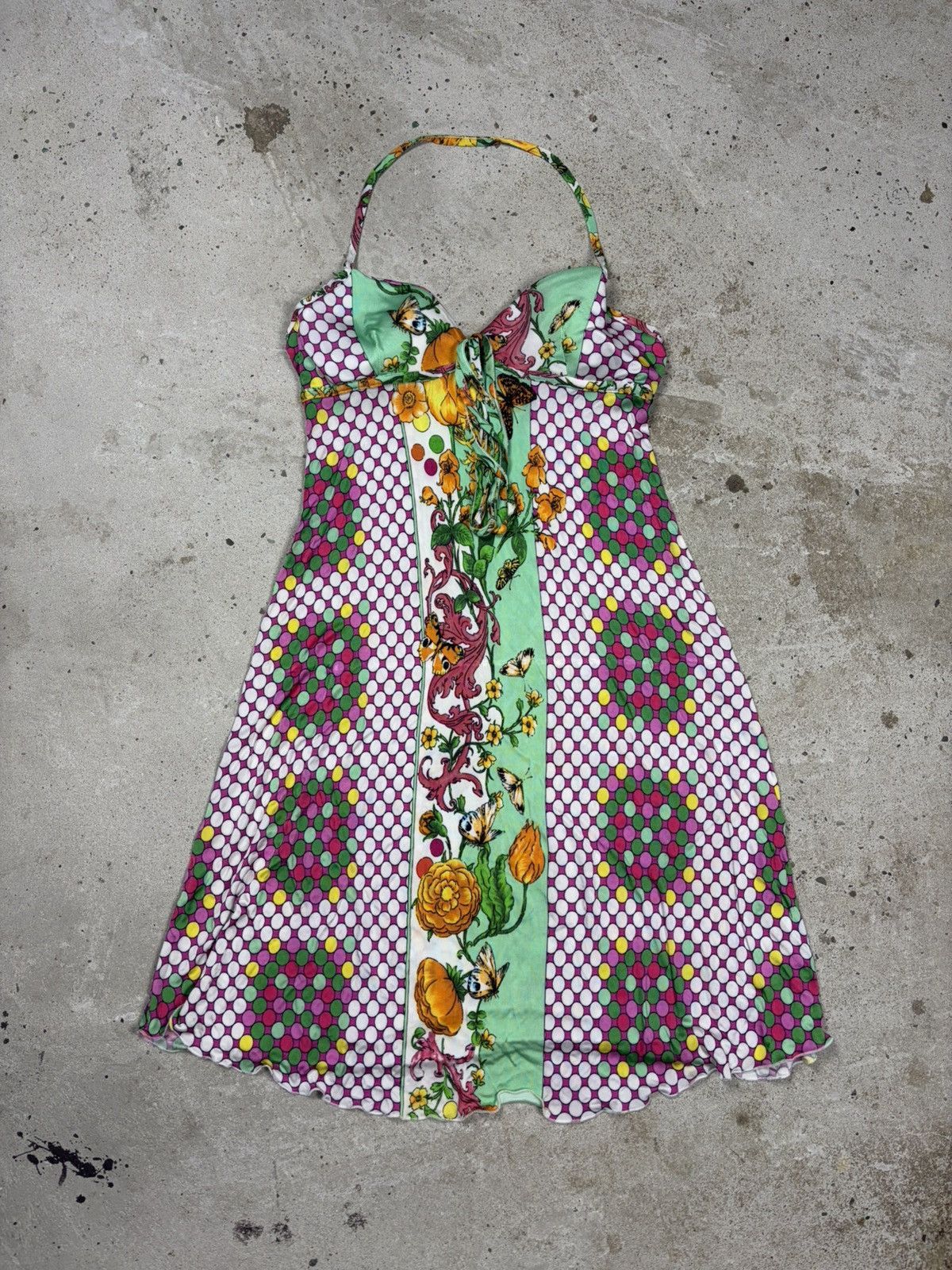 Versace Jeans Couture 2000s Gianni Versace Jeans Couture Floral Print Mini Dress Size M / US 6-8 / IT 42-44 - 1 Thumbnail
