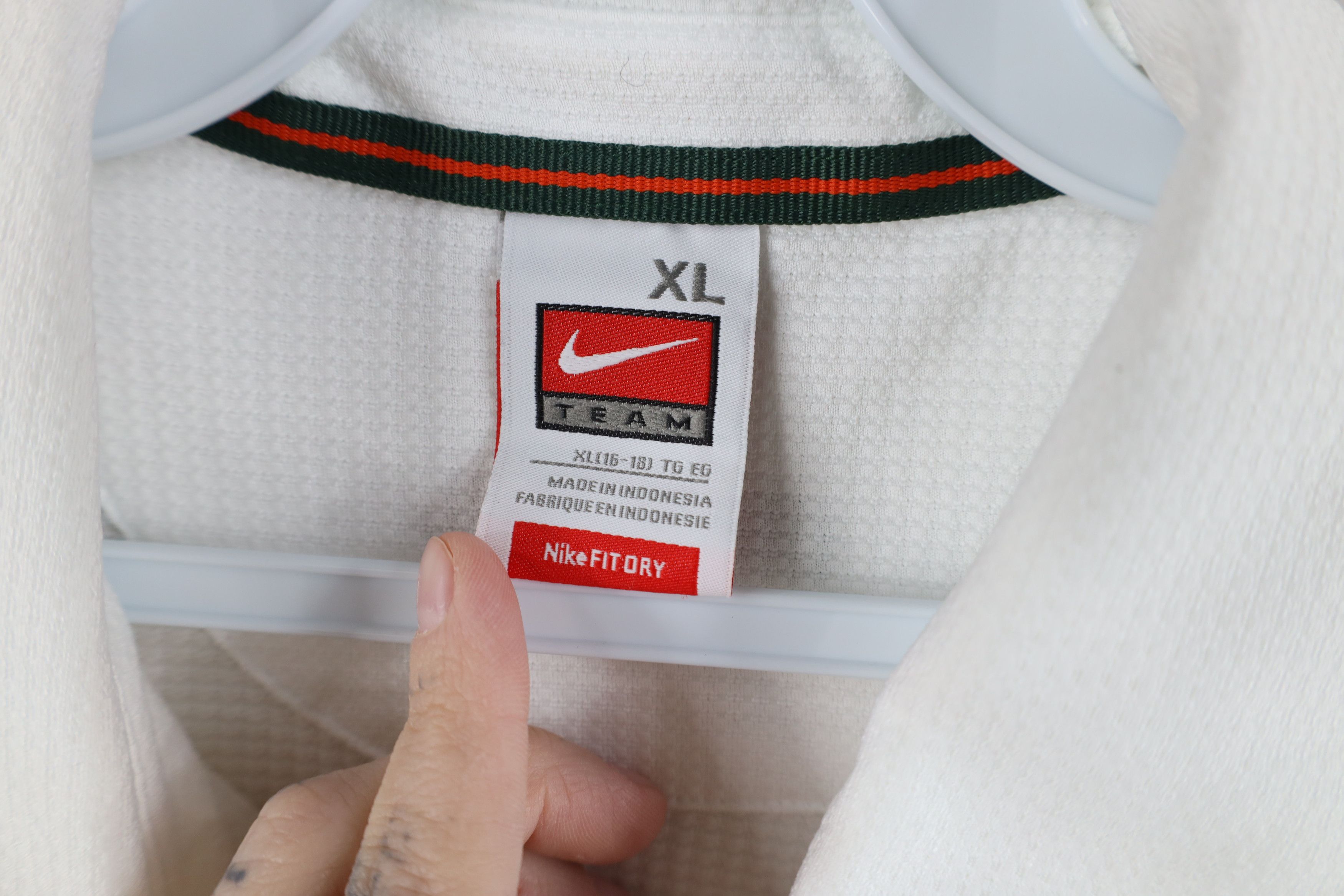Nike × Vintage Vintage Nike University of Miami Thermal Knit Golf Polo Size XL / US 12-14 / IT 48-50 - 10 Thumbnail