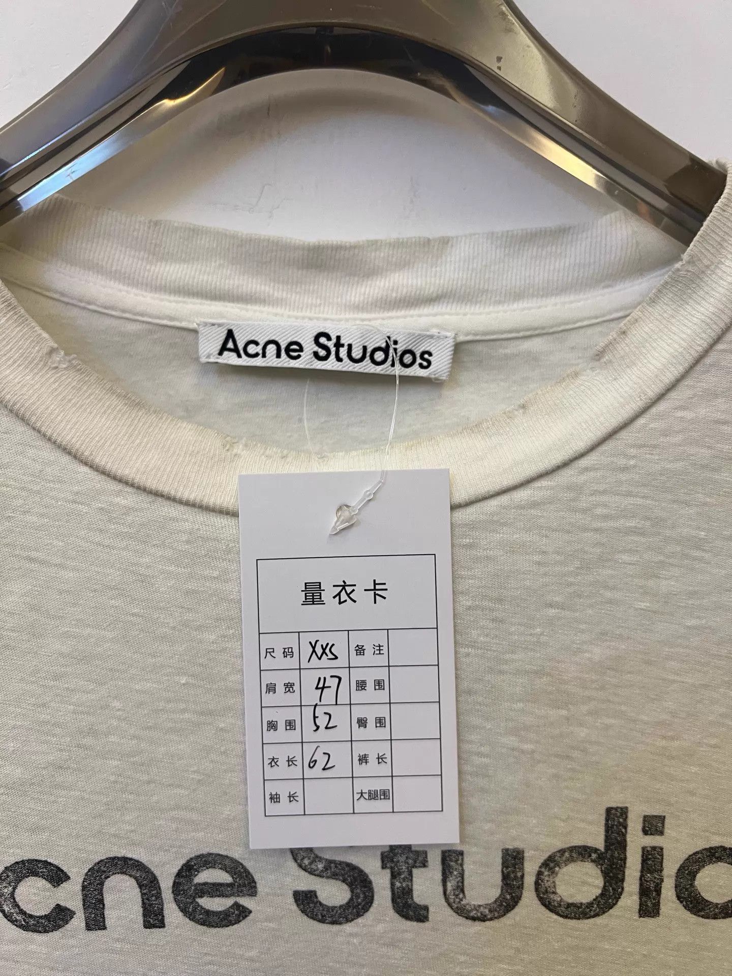 Acne Studios Acne 1996 Classic Logo Distressed White LS Tee XXS Size XXS / US 00 / IT 34 - 5 Thumbnail
