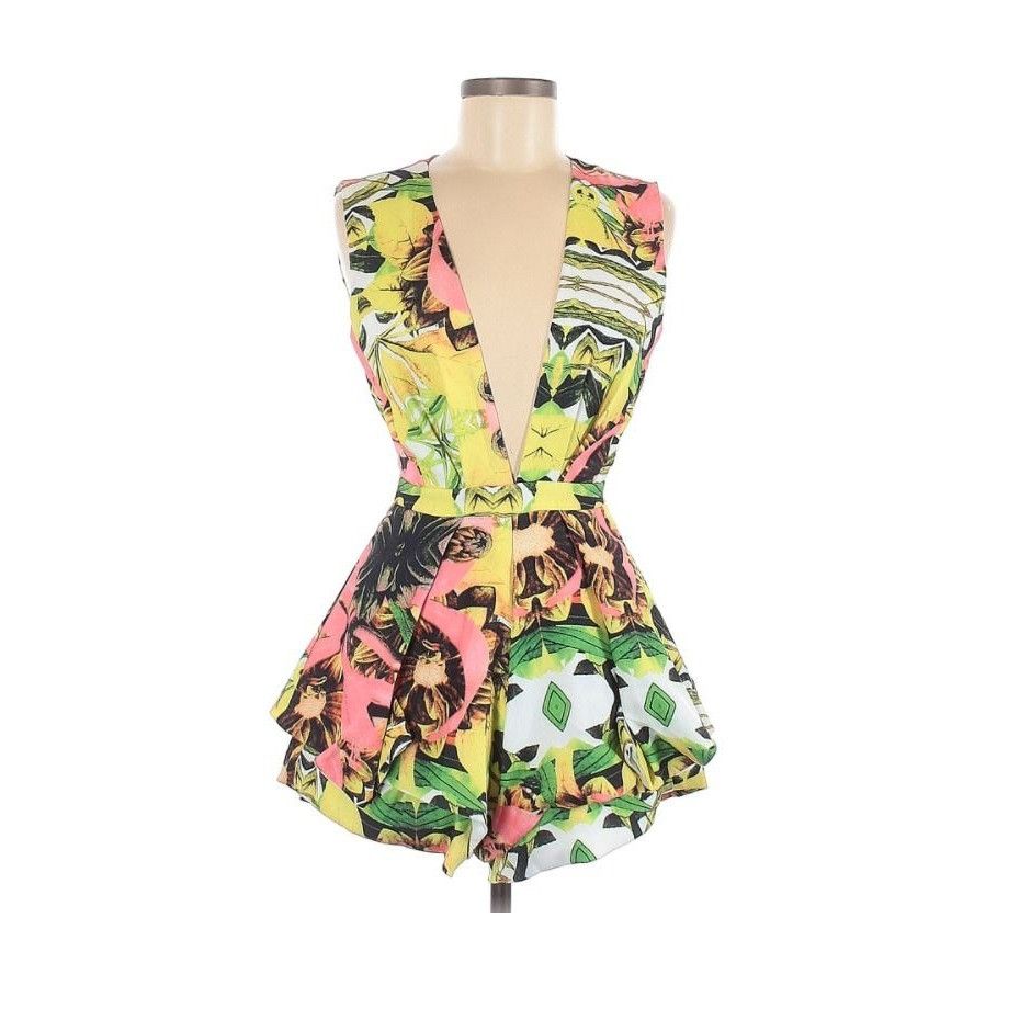 Other ❤️Sexy Floral Tropical V-Neck Romper Elegant Summer Sleevele Size L / US 10 / IT 46 - 3 Thumbnail