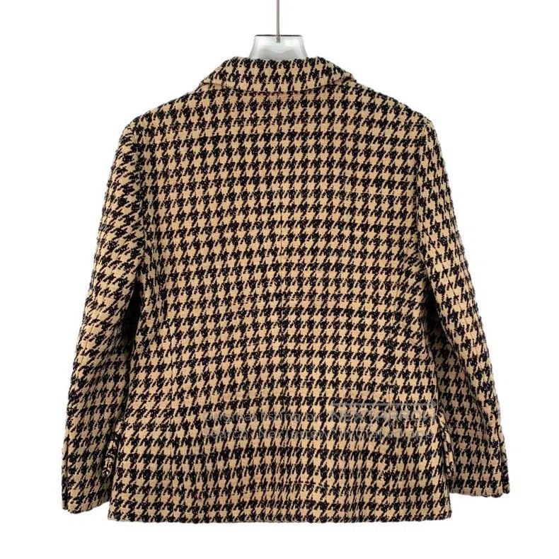 Dior Dior Brown thousand-bird check silk lapel double-breasted Size XS / US 0-2 / IT 36-38 - 2 Thumbnail