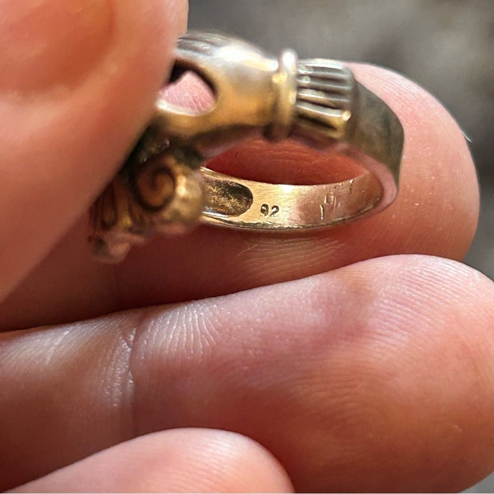 Vintage Vintage Irish green grossular garnet sterling claddagh ring Size ONE SIZE - 11 Thumbnail