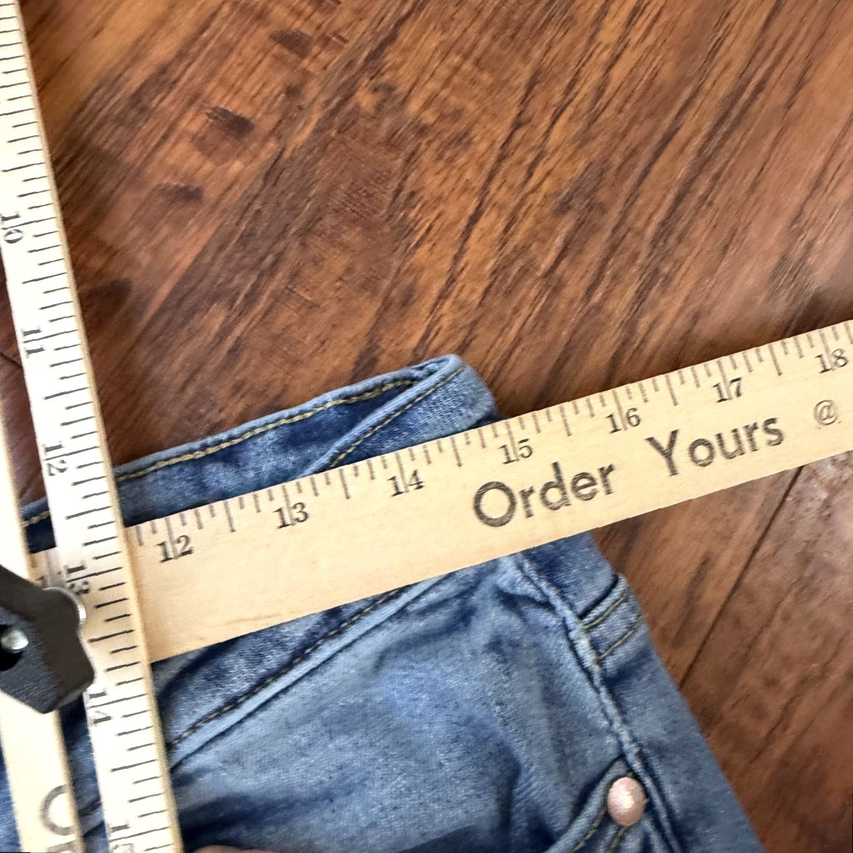 Denime Judy Jeans Womens 14W Boyfriend Relaxed Medium Wash Denim JB88404 29x29 Jeans Slim Distressed Stretch Blue Size 36" / US 14 / IT 50 - 6 Thumbnail