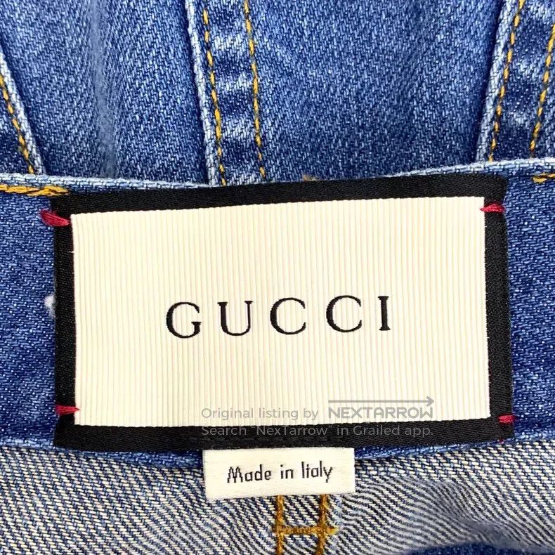 Gucci Gucci Blue washed floral embroidered cotton casual denim s Size 25" / US 0 / IT 36 - 5 Thumbnail