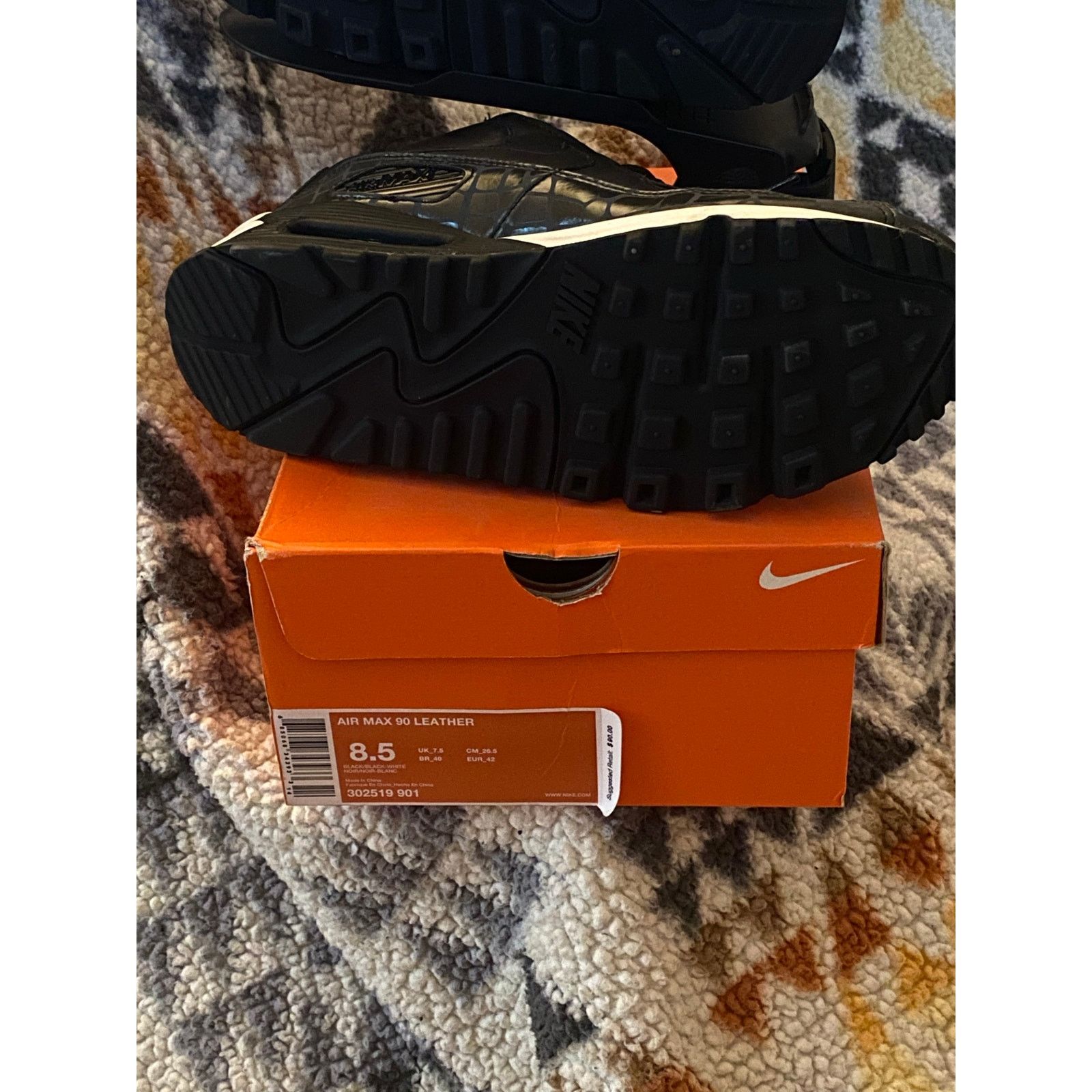 Nike Air Max 90 Leather 'Reflector Croc' m8.5 w10 Size US 8 / EU 41 - 5 Thumbnail