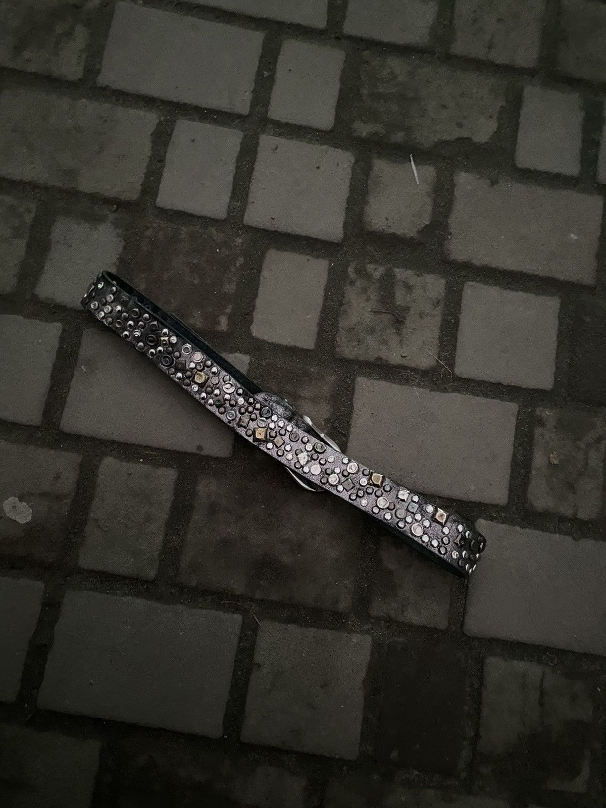Japanese Brand Vintage Distressed Rhinestones Avant Garde Belt Size ONE SIZE - 4 Thumbnail