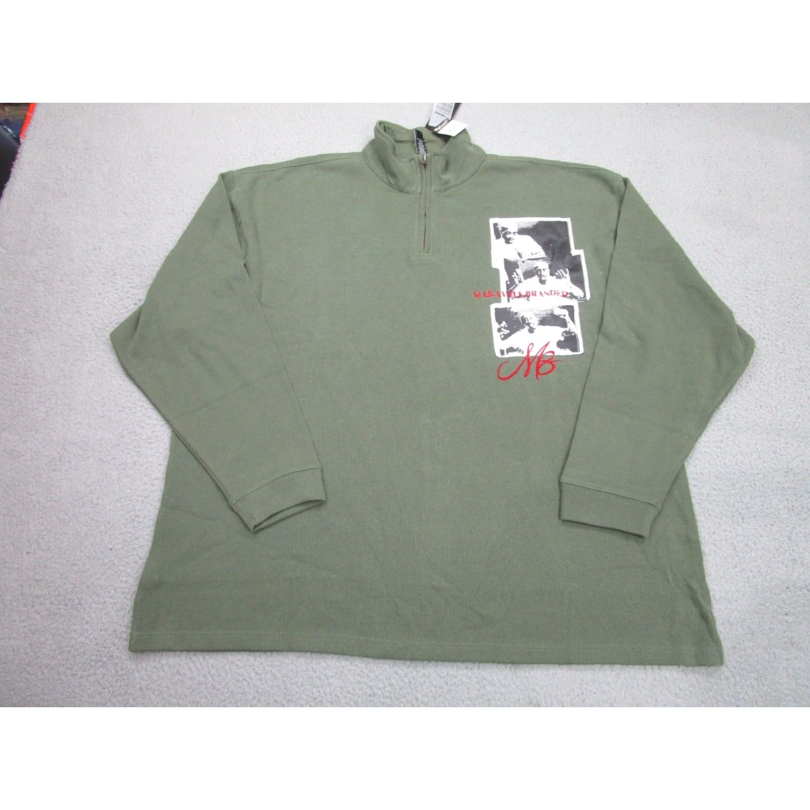 Vintage Makaveli Sweater Mens 3XL Green Pullover Tupac 2 Pac Y2K Casual Size US XXL / EU 58 / 5 - 2 Thumbnail