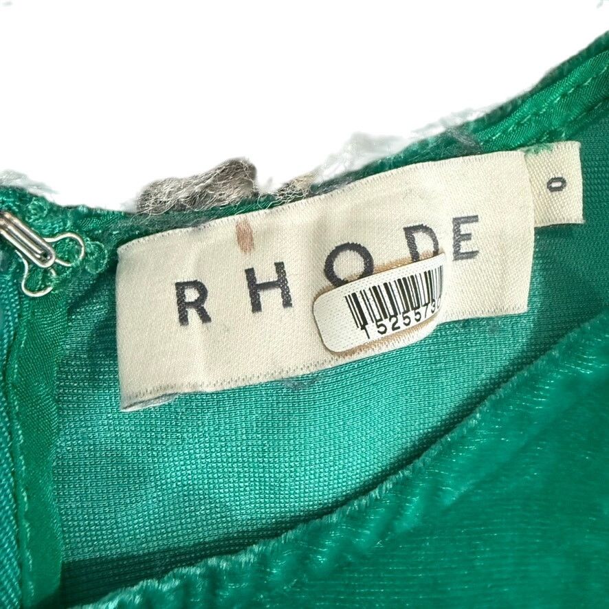 RHODE RHODE Mini Velvet Pia Dress in Green, Size US 0 Size XS / US 0-2 / IT 36-38 - 6 Thumbnail