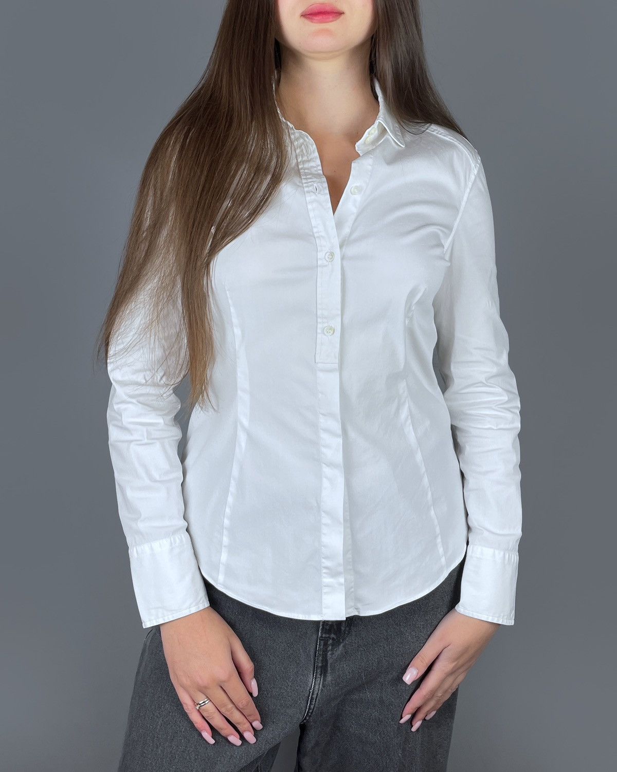 Brunello Cucinelli Brunello Cucinelli Classic Cotton Stretch LS Shirt Size L Size L / US 10 / IT 46 - 2 Thumbnail