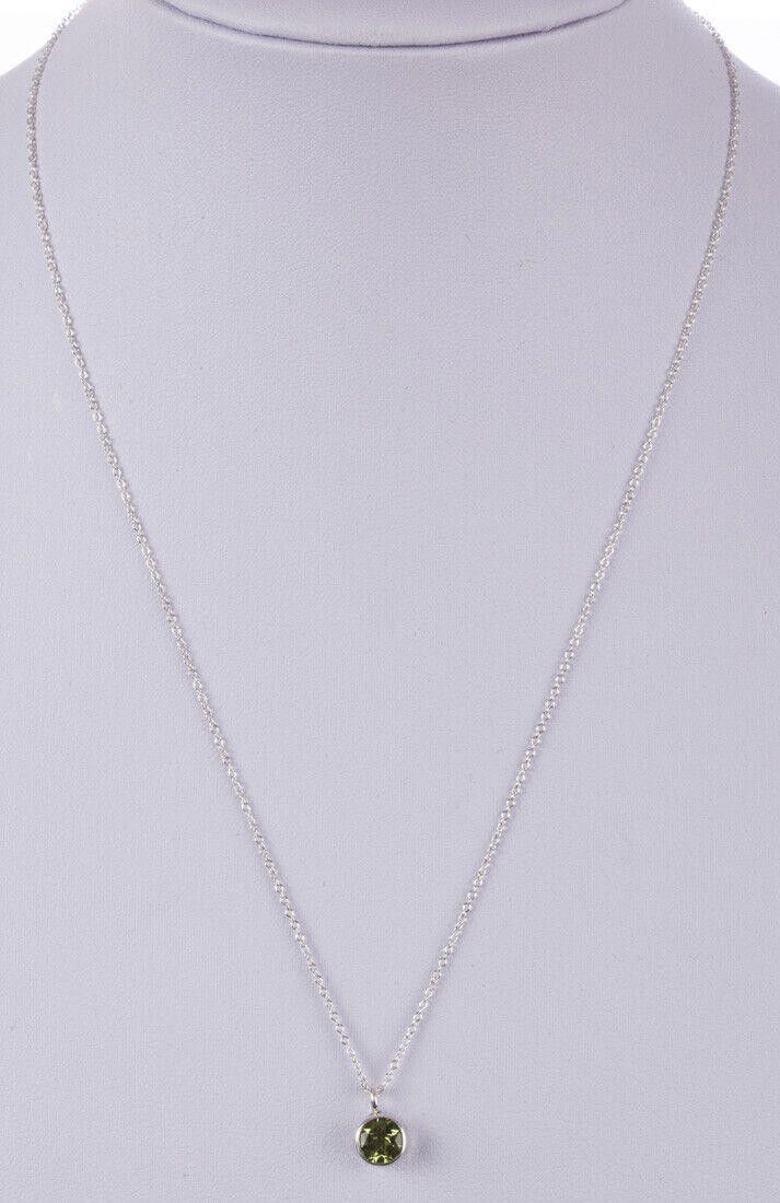 Designer Sterling Silver Faceted Peridot Astrology Pendant Necklace Size ONE SIZE - 2 Thumbnail