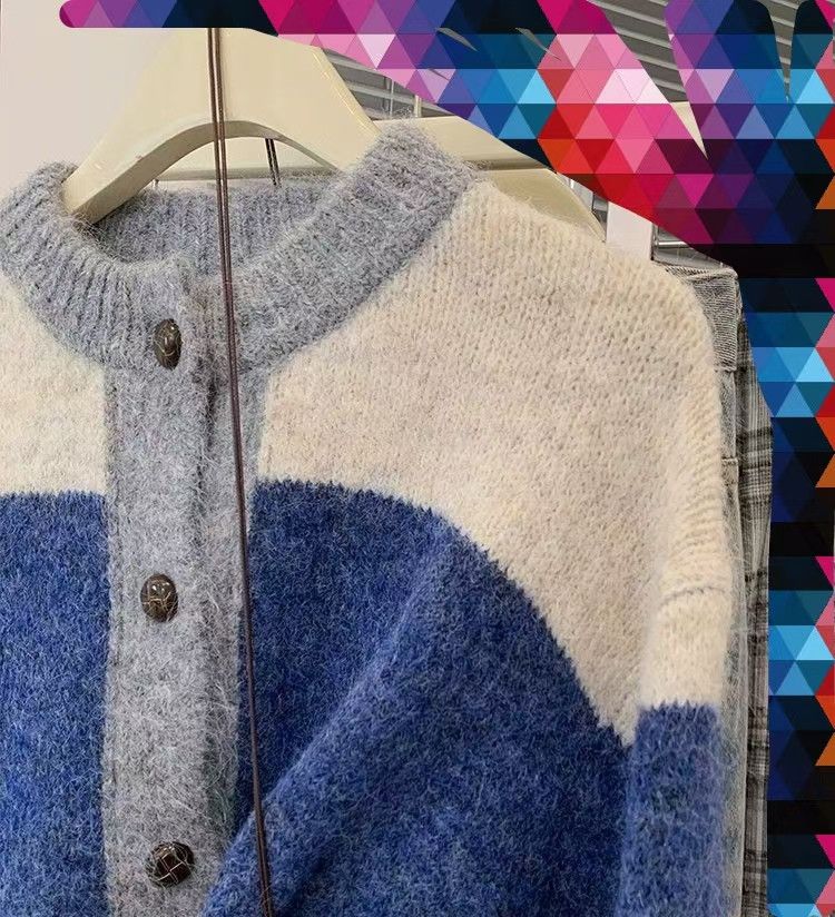 Vintage Street-style loose-fitting patchwork sweater Size US M / EU 48-50 / 2 - 3 Thumbnail